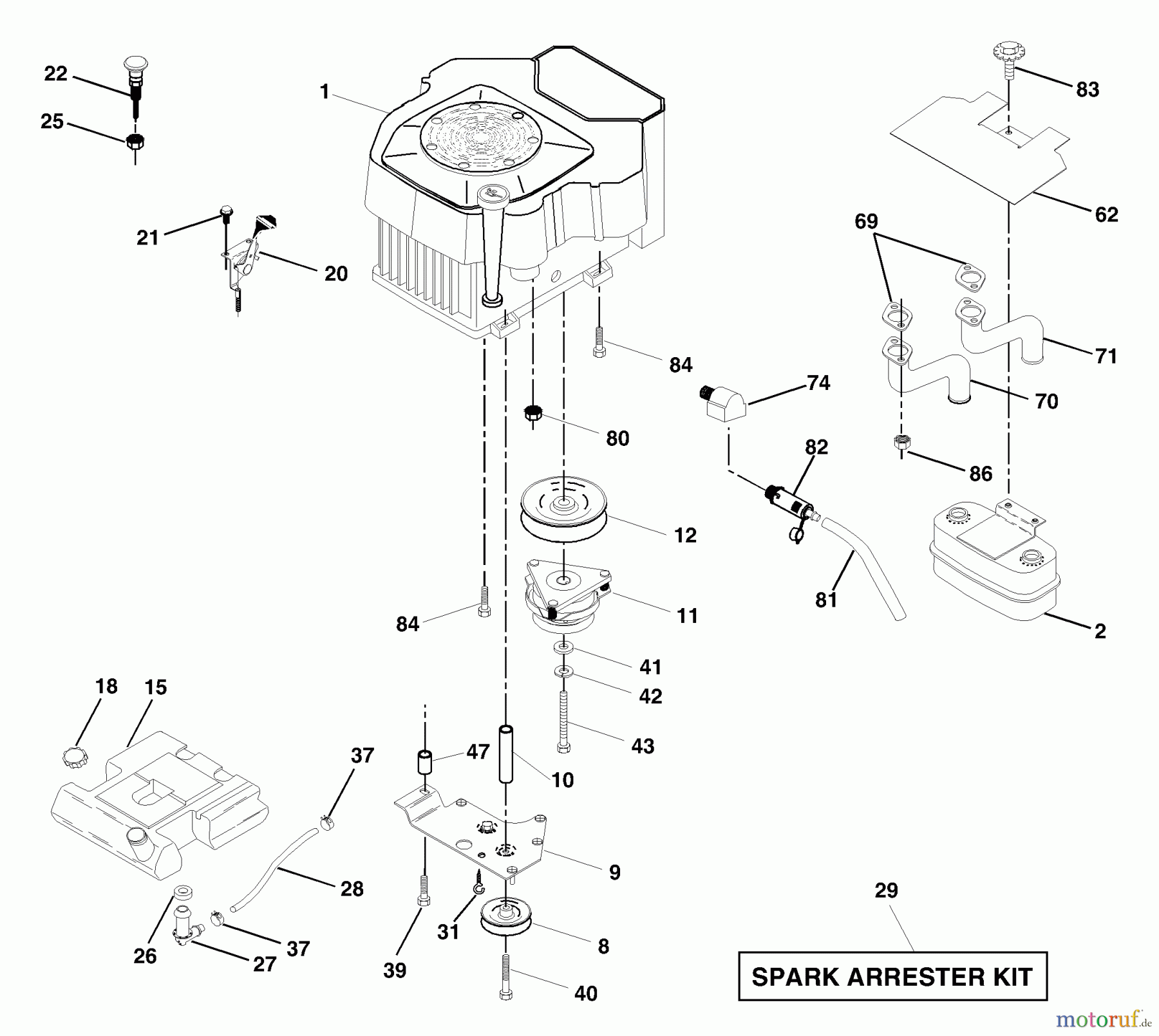  Husqvarna Rasen und Garten Traktoren GTH 2548 (954572134) (LOGT25H48A) - Husqvarna Garden Tractor (2003-12 to 2004-01) Engine