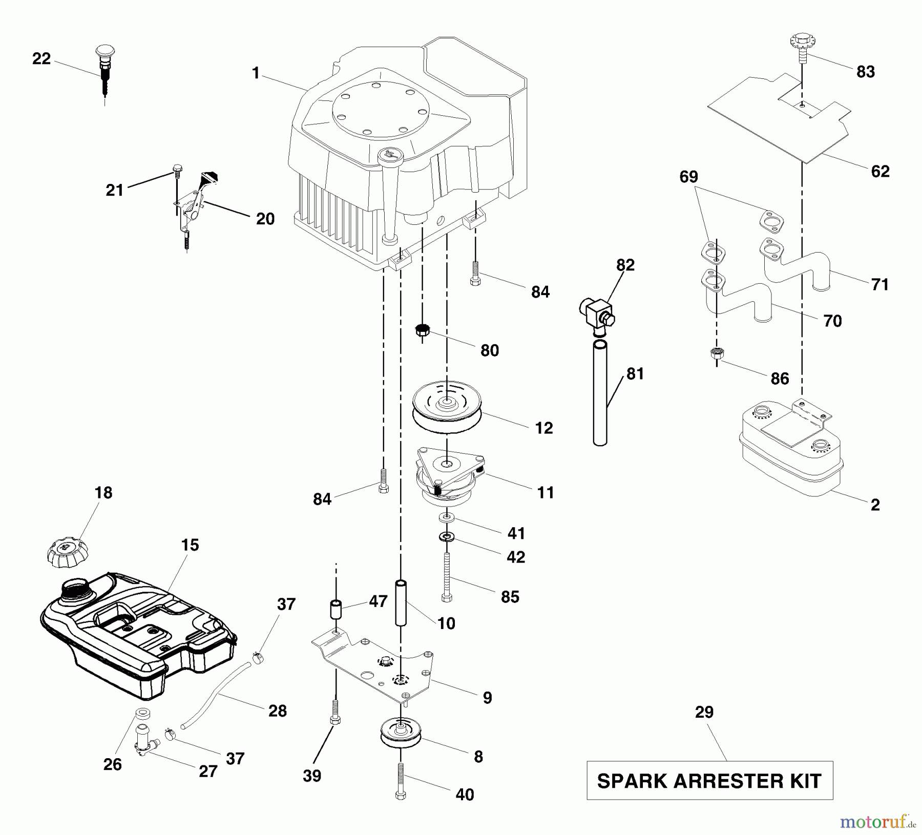  Husqvarna Rasen und Garten Traktoren GTH 2548 (954572134) (LOGT25H48B) - Husqvarna Garden Tractor (2004-02 & After) Engine