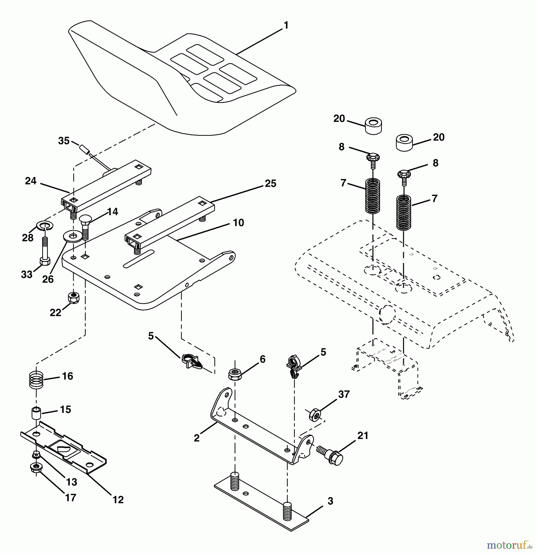  Husqvarna Rasen und Garten Traktoren GTH 2548 A (954572004) - Husqvarna Garden Tractor (2004-05 & After) Seat Assembly