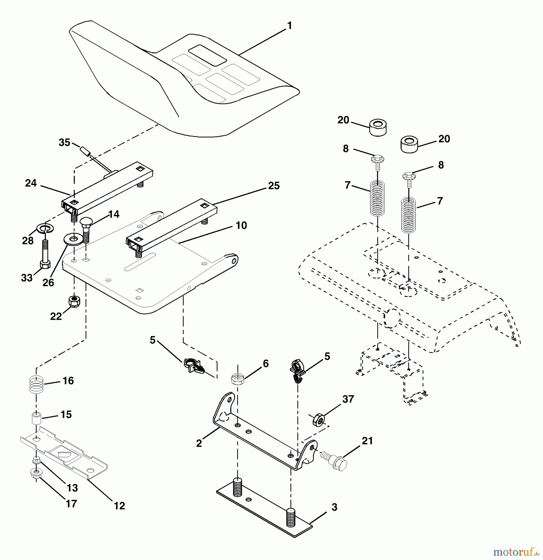  Husqvarna Rasen und Garten Traktoren GTH 2548 B (954572004) - Husqvarna Garden Tractor (2004-02 & After) Seat Assembly