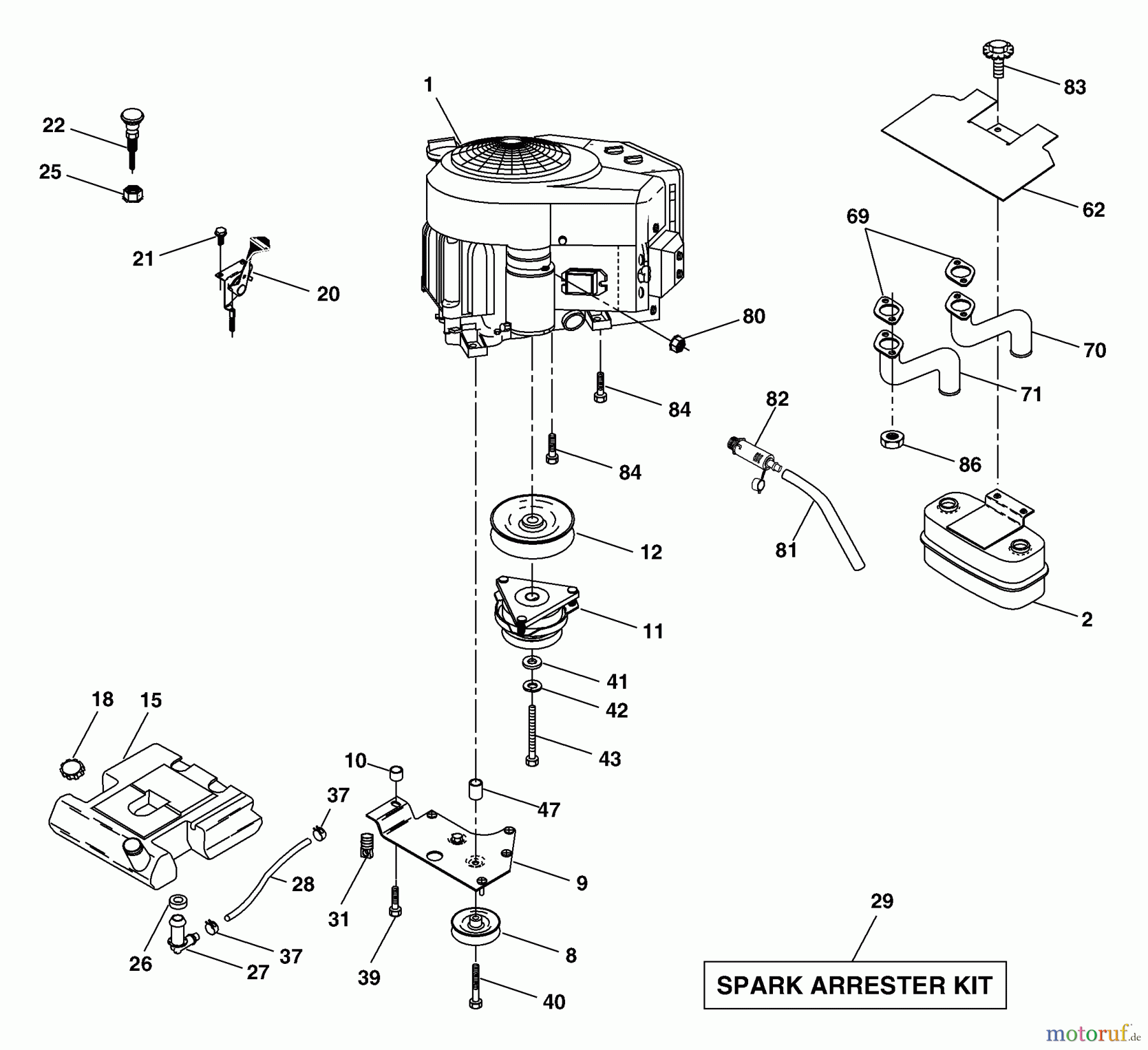  Husqvarna Rasen und Garten Traktoren GTH 2554 XPA (954568427) - Husqvarna Garden Tractor (2004-08 & After) Engine