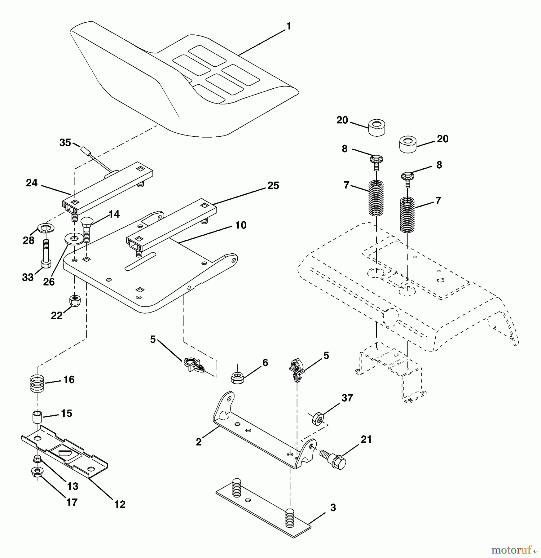  Husqvarna Rasen und Garten Traktoren GTH 2554 XPB (954568427) - Husqvarna Garden Tractor (2004-08 & After) Seat Assembly