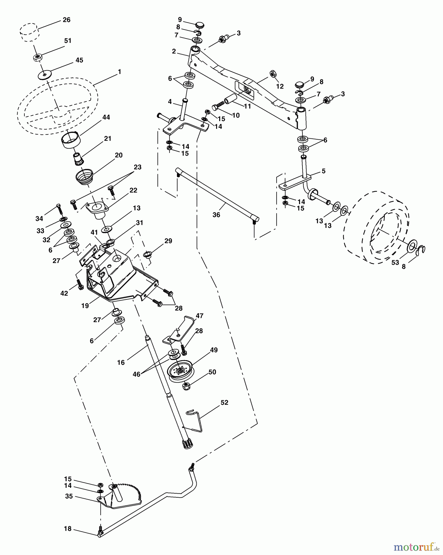  Husqvarna Rasen und Garten Traktoren GTH 2554 XPB (954568427) - Husqvarna Garden Tractor (2004-08 & After) Steering Assembly