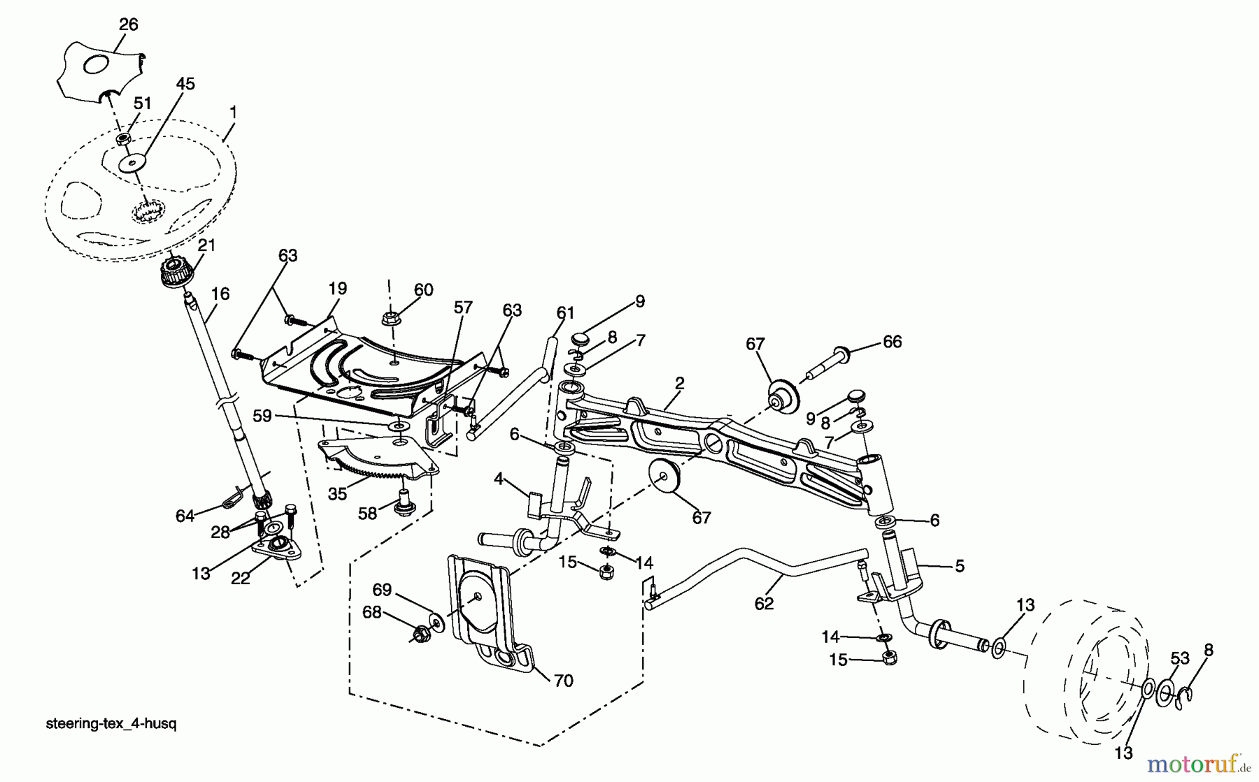  Husqvarna Rasen und Garten Traktoren GTH 2648 (96043003001) - Husqvarna Garden Tractor (2008-01 & After) Steering Assembly