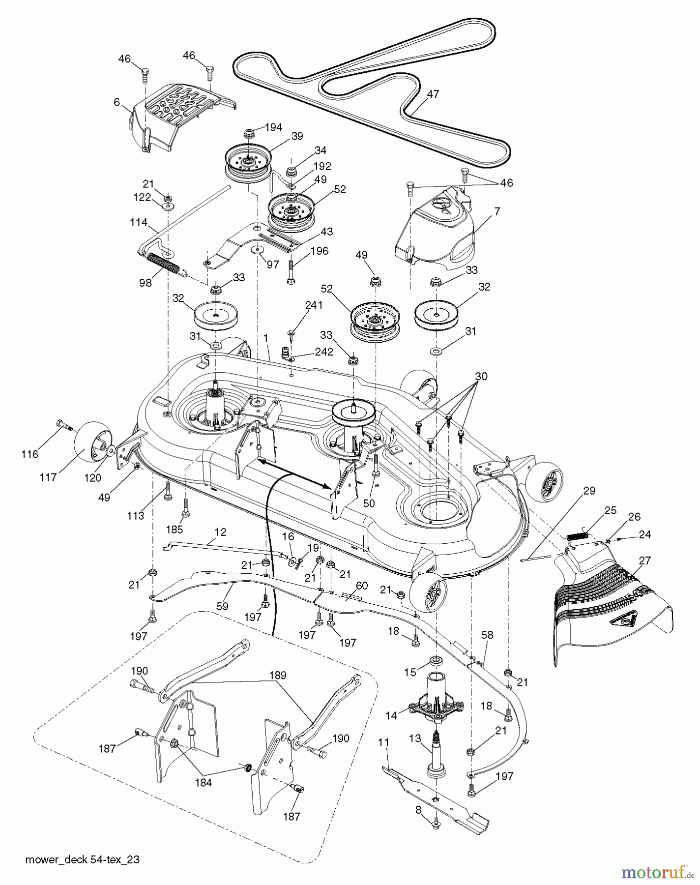  Husqvarna Rasen und Garten Traktoren GTH 264T (96041025000) - Husqvarna Garden Tractor (2012-01 & After) MOWER DECK / CUTTING DECK