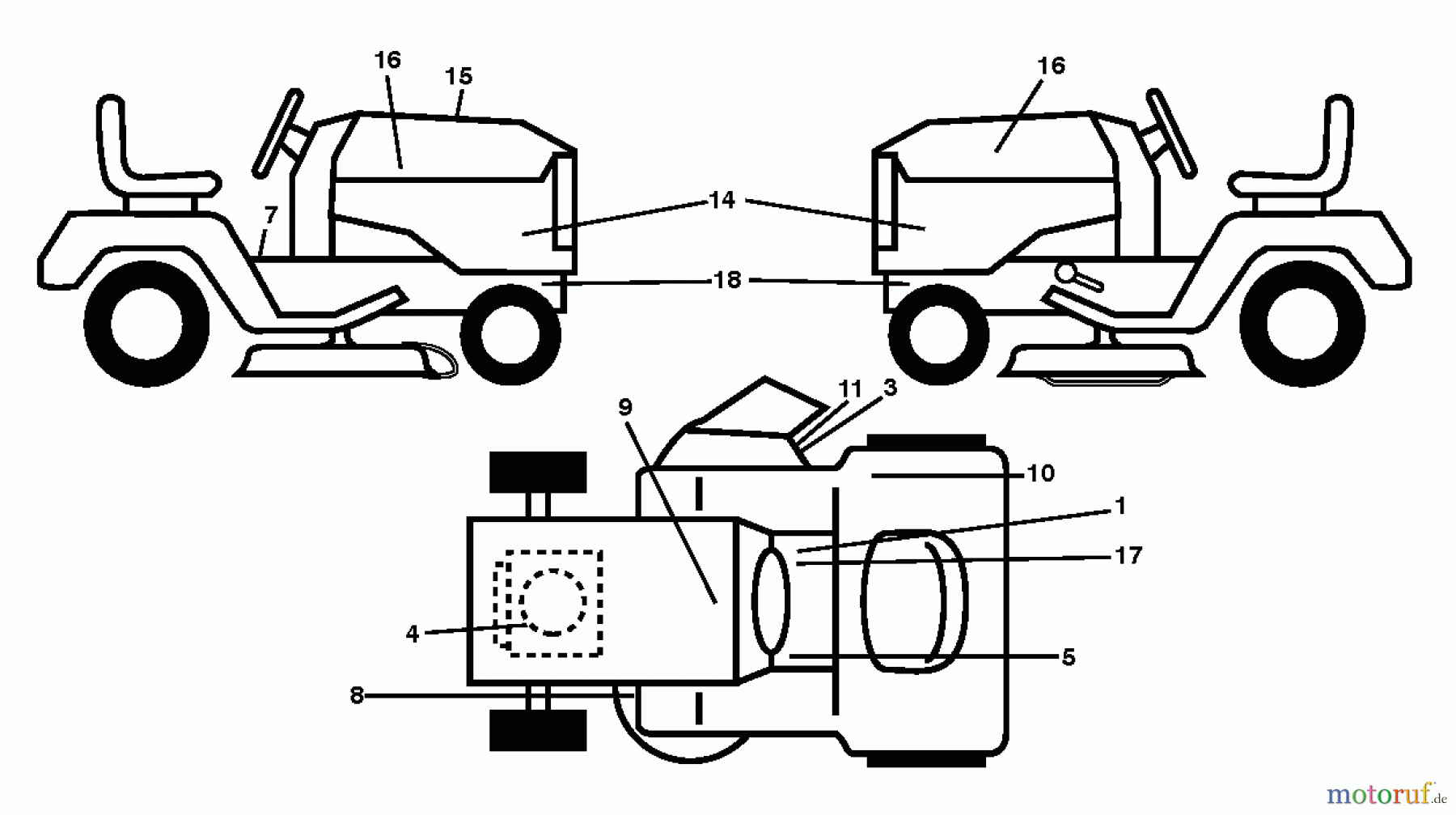  Husqvarna Rasen und Garten Traktoren GTH 264T (96041025001) - Husqvarna Garden Tractor (2012-03 & After) DECALS