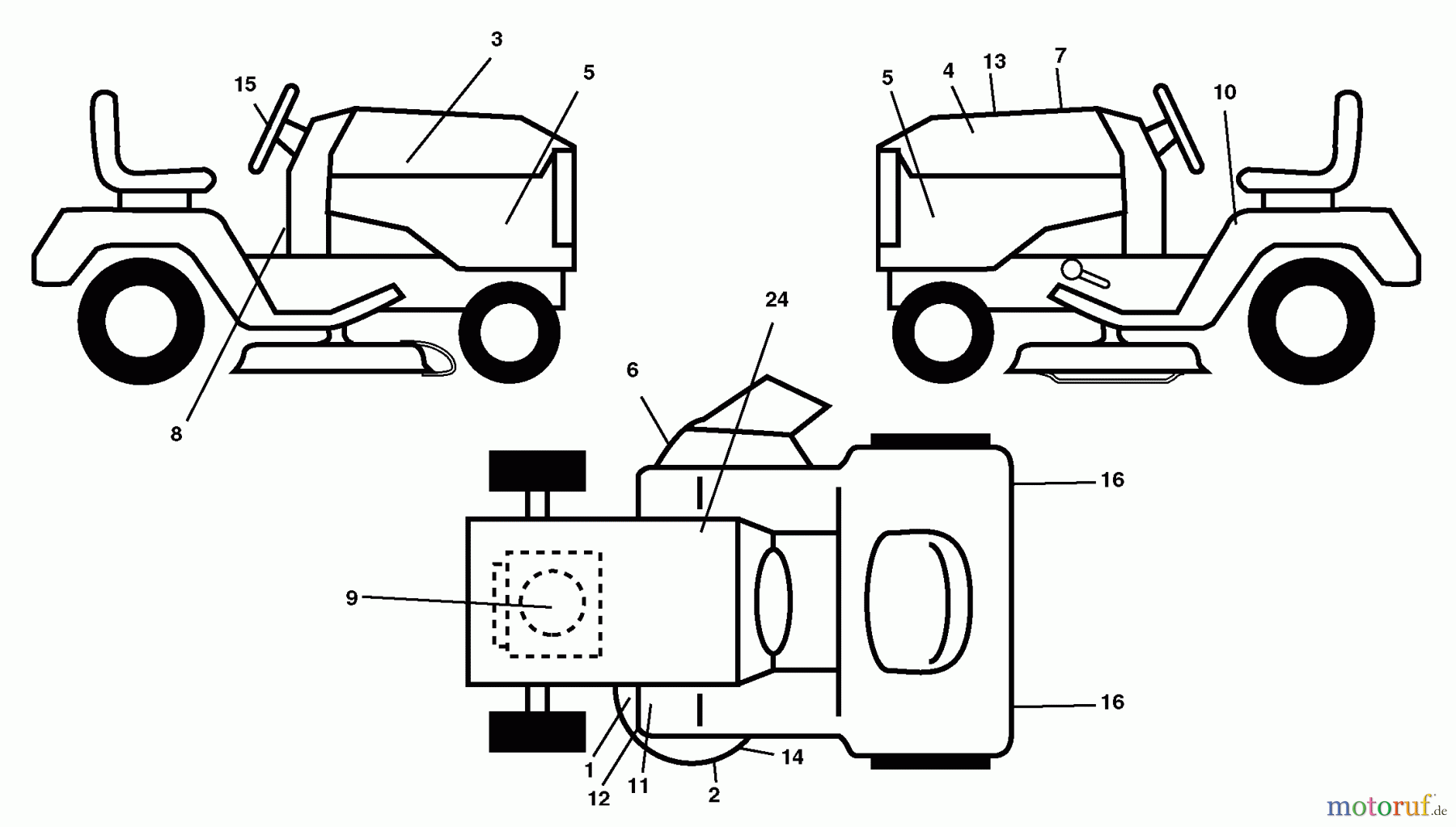  Husqvarna Rasen und Garten Traktoren GTH 2654 (96023000600) - Husqvarna Garden Tractor (2005-03 & After) Decals