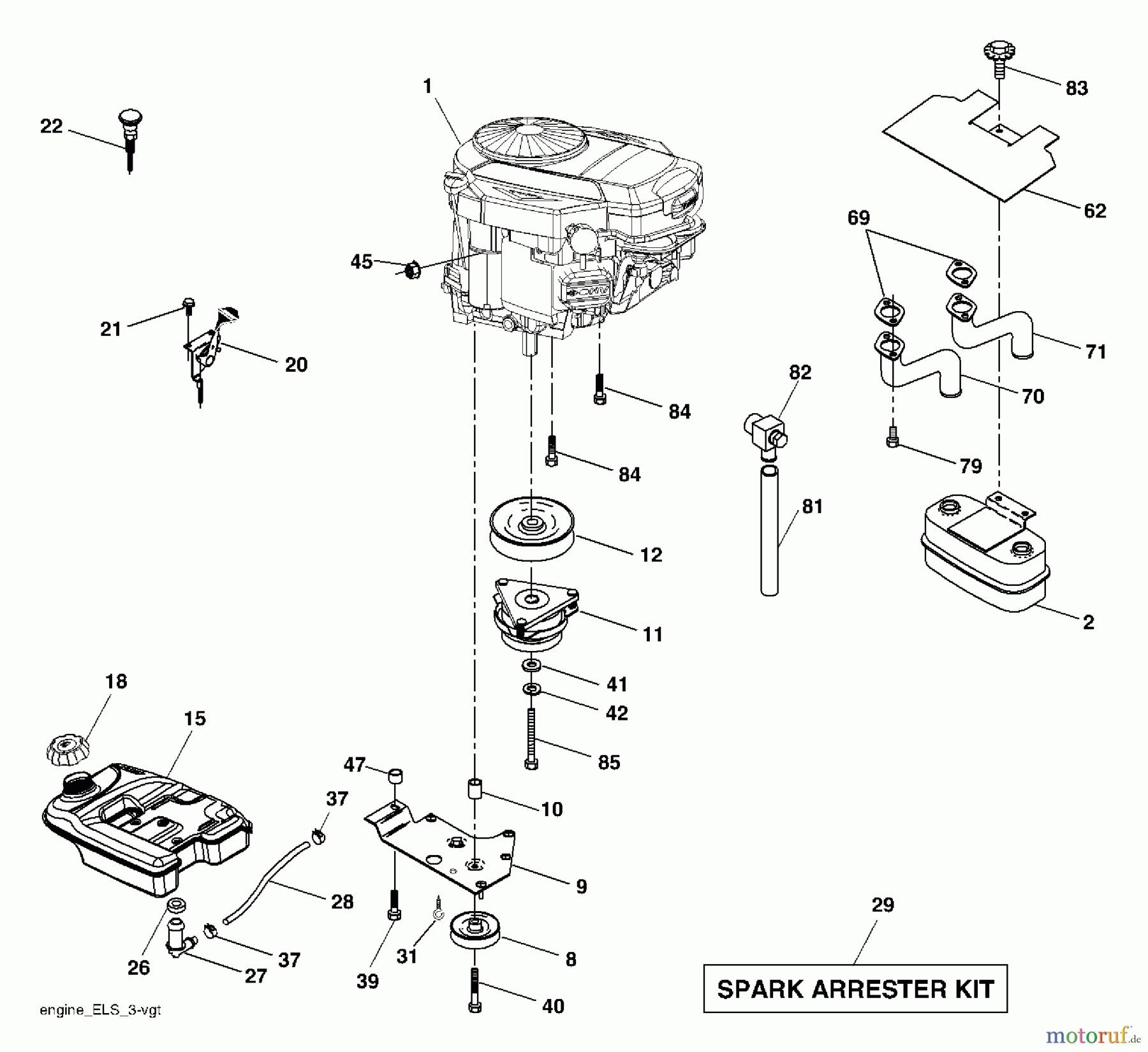  Husqvarna Rasen und Garten Traktoren GTH 2654 (96025000101) - Husqvarna Garden Tractor (2005-06 & After) Engine