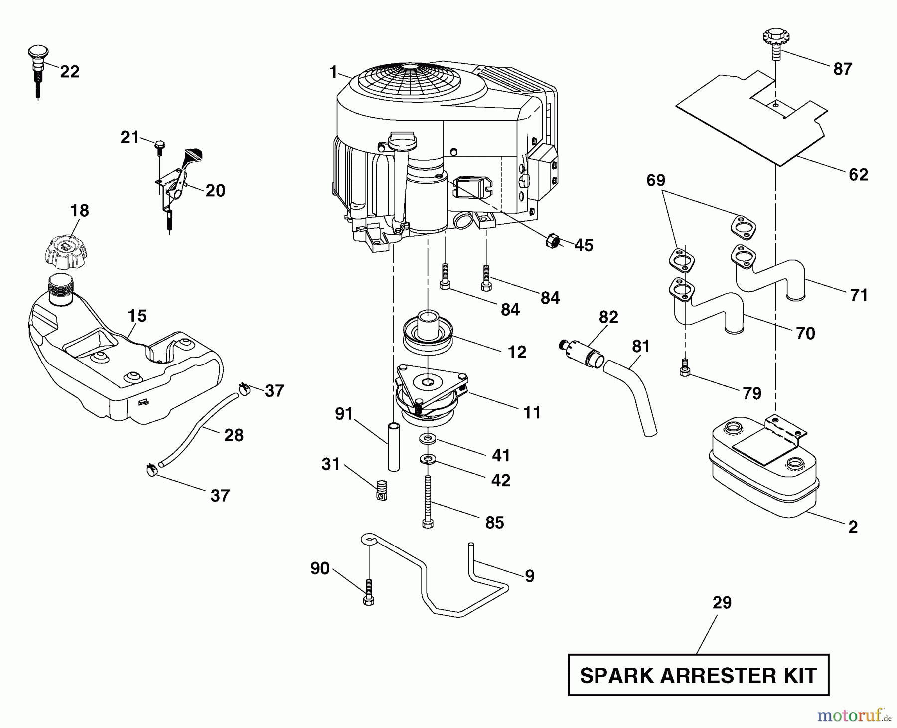  Husqvarna Rasen und Garten Traktoren GTH 2654T (96043001001) - Husqvarna Garden Tractor (2006-03 & After) Engine