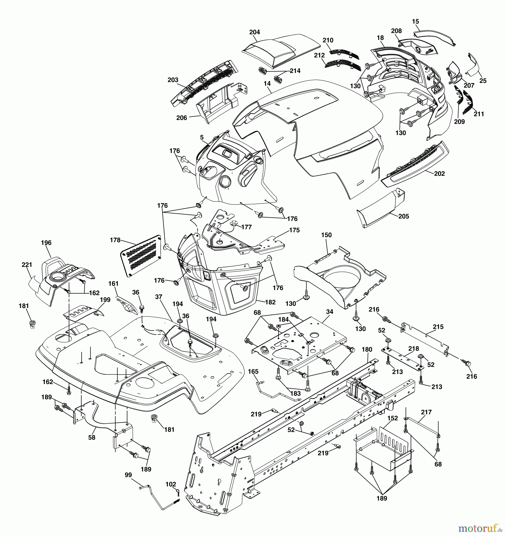  Husqvarna Rasen und Garten Traktoren GTH 2654T (96043001002) - Husqvarna Garden Tractor (2006-03 & After) Chassis