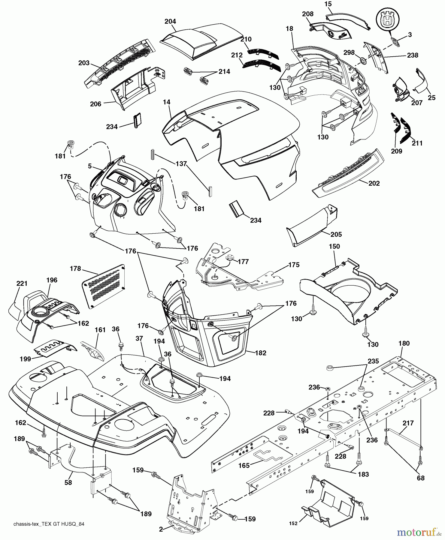  Husqvarna Rasen und Garten Traktoren GTH 27V52LS (96043009101) - Husqvarna Garden Tractor (2010-03 & After) Chassis