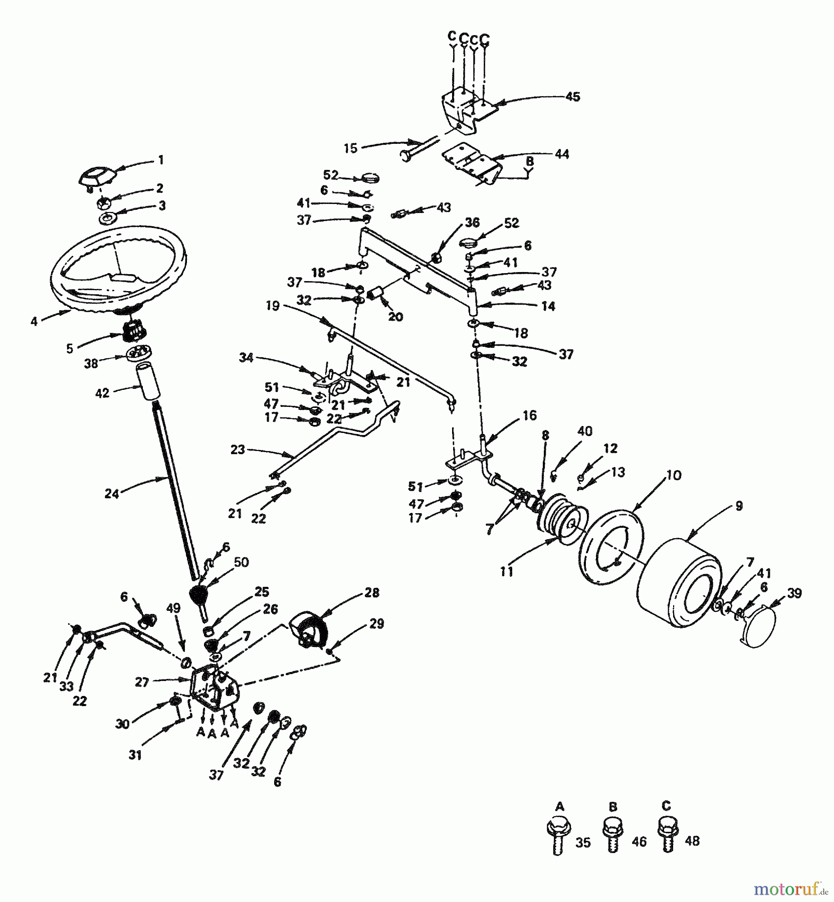  Husqvarna Rasen und Garten Traktoren HVGTV 16 AR - Husqvarna Lawn Tractor (1990-01 & After) Steering, Front Axle And Wheels