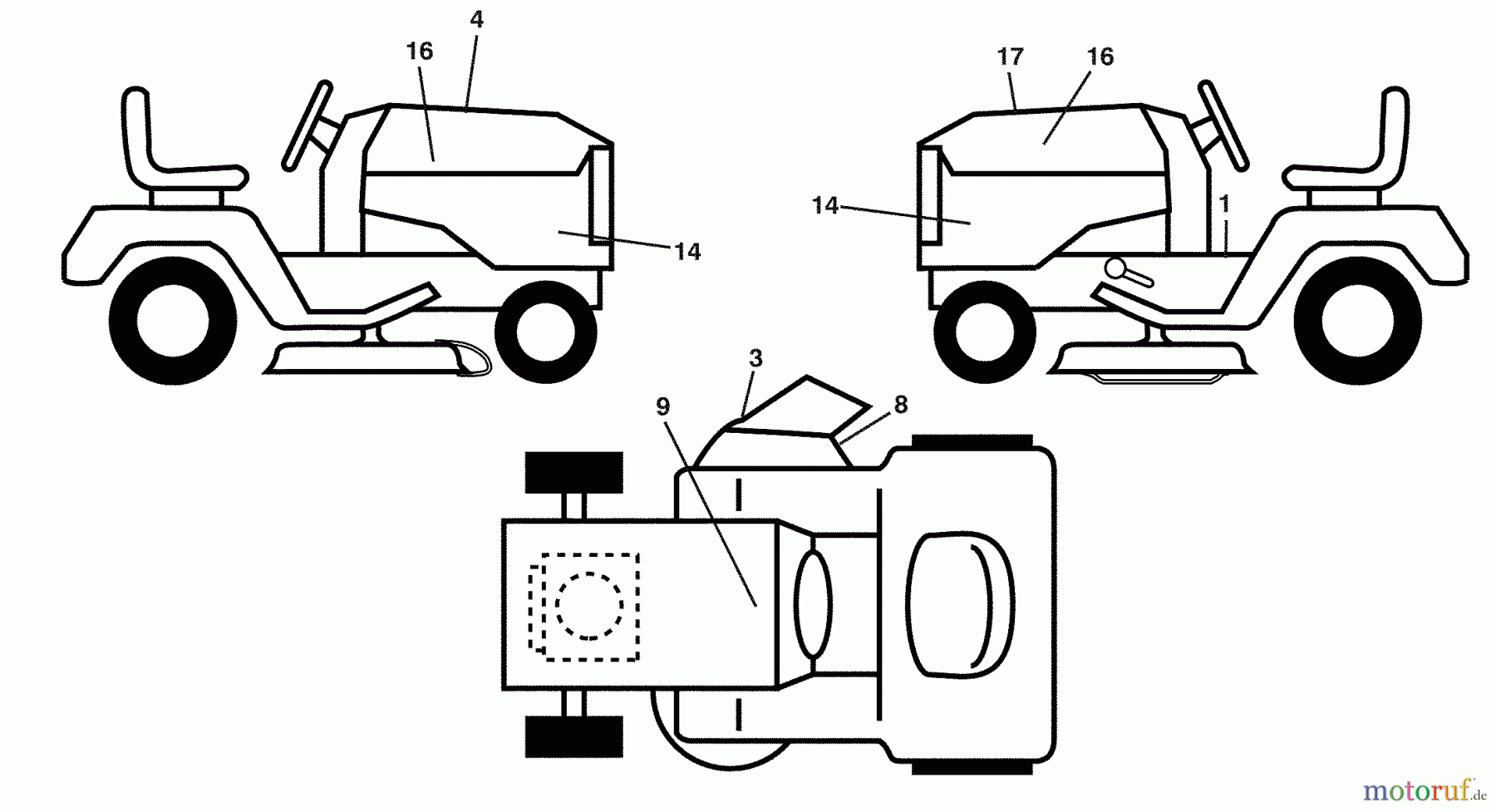  Husqvarna Rasen und Garten Traktoren LGT 2554 (96043006100) - Husqvarna Lawn Tractor (2009-04 & After) Decals