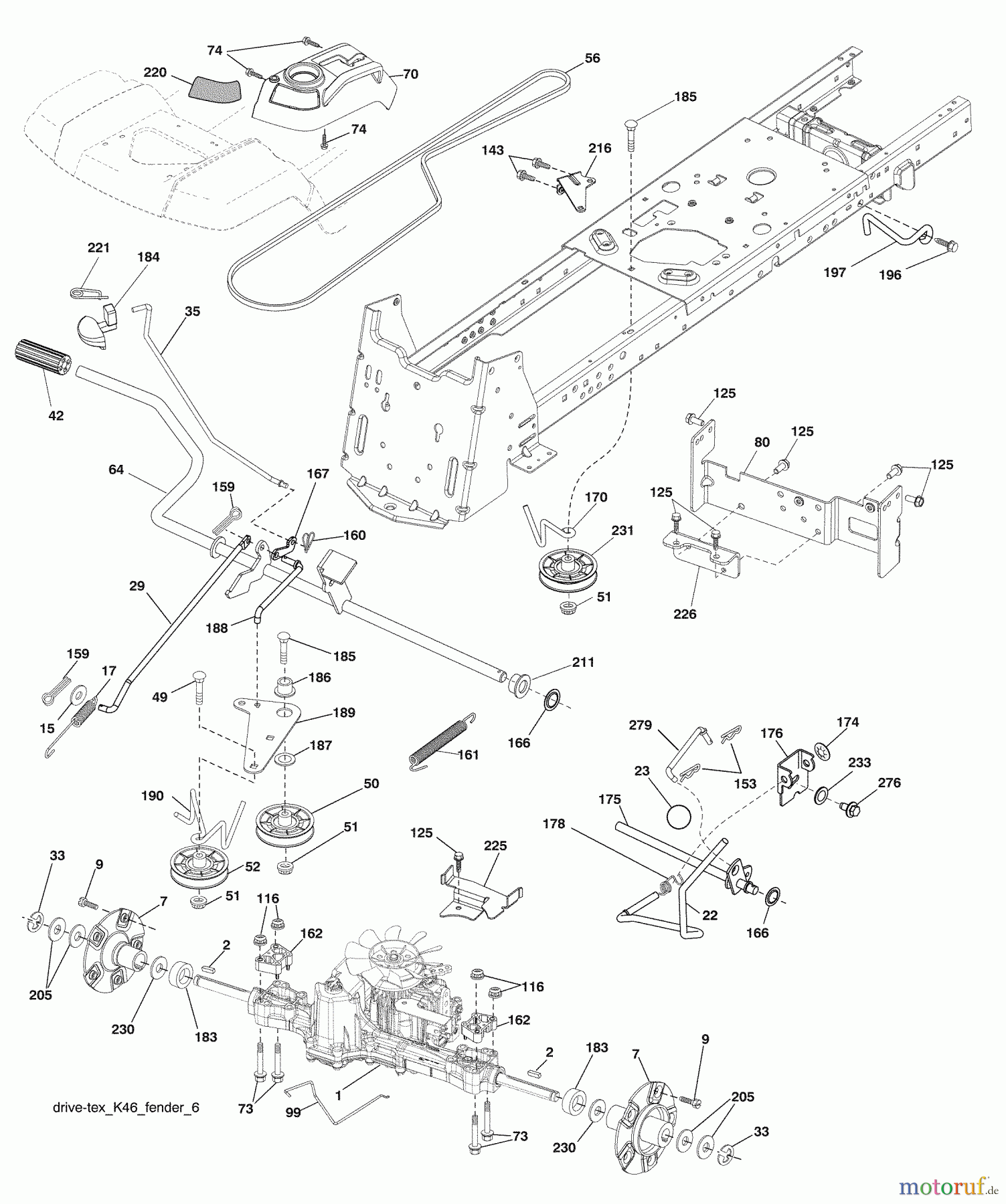  Husqvarna Rasen und Garten Traktoren LGT 2554 (96045001500) - Husqvarna Lawn Tractor (2009-01 & After) Drive