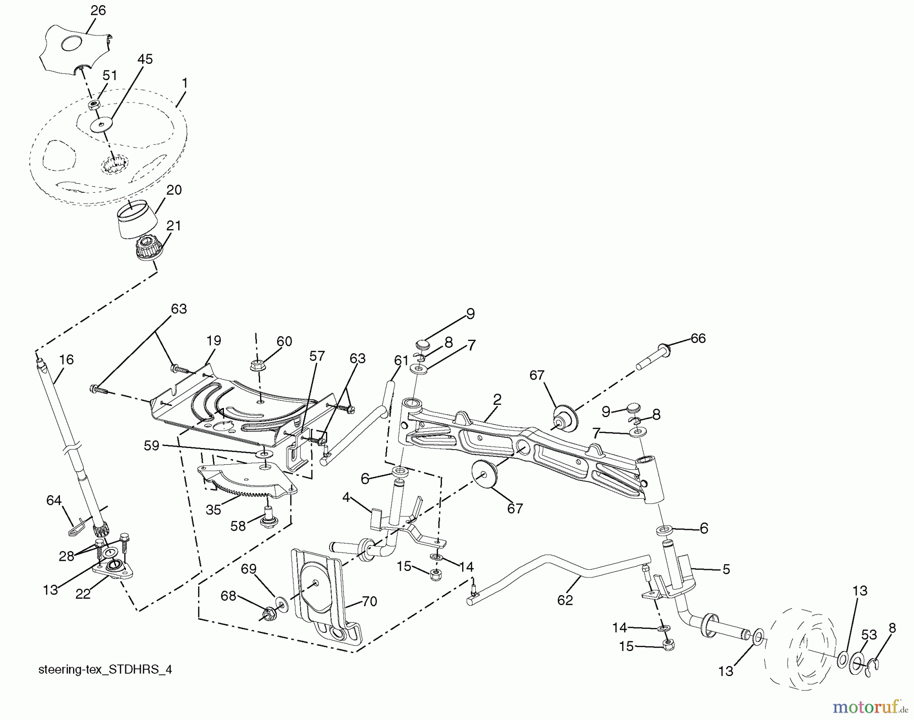 Husqvarna Rasen und Garten Traktoren LGT 2554 (96045001501) - Husqvarna Lawn Tractor (2009-05 & After) Steering Assembly