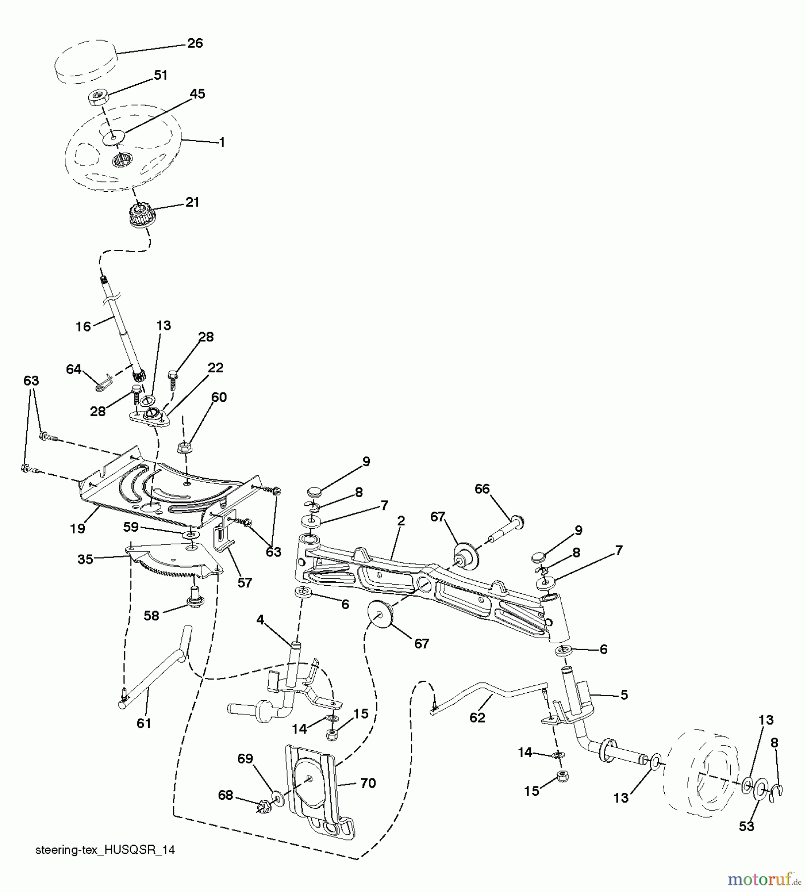  Husqvarna Rasen und Garten Traktoren LGT 2554 (96045001701) - Husqvarna Lawn Tractor (2012-03 & After) STEERING