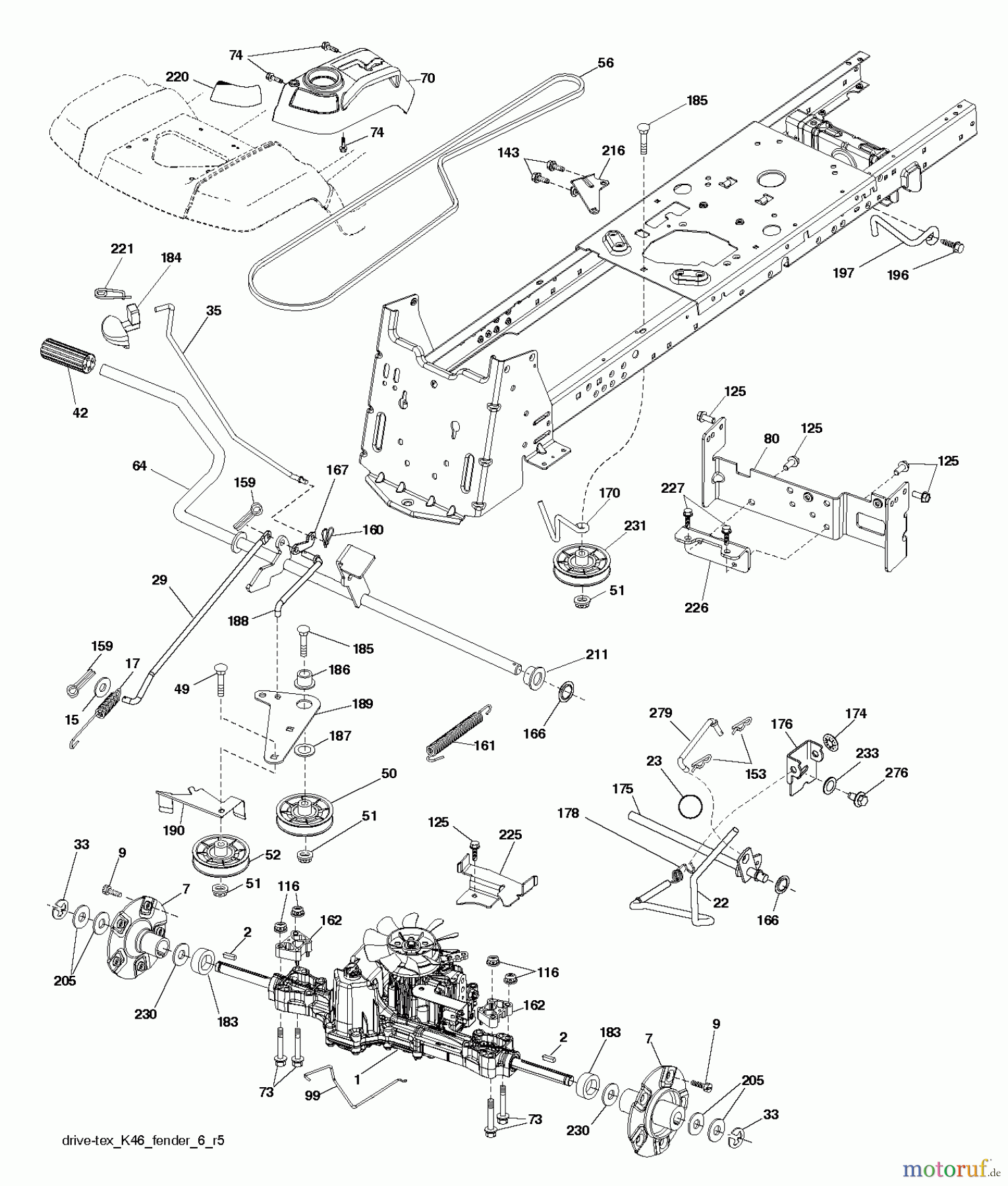  Husqvarna Rasen und Garten Traktoren LGT 2654 (96045003801) - Husqvarna Lawn Tractor (2012-09 & After) DRIVE