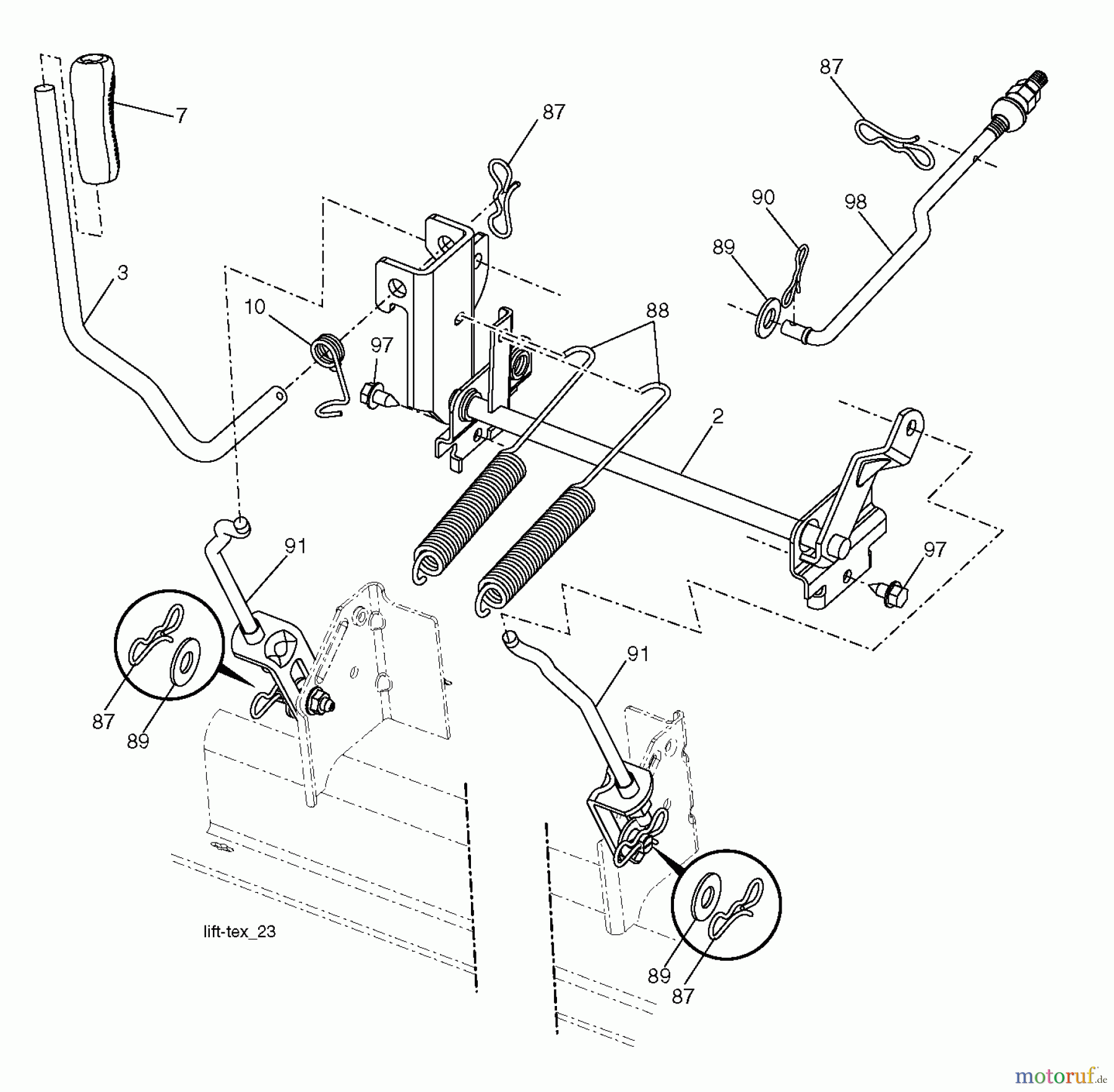  Husqvarna Rasen und Garten Traktoren LGT 2654 (96045005000) - Husqvarna Lawn Tractor (2013-09) MOWER LIFT LEVER