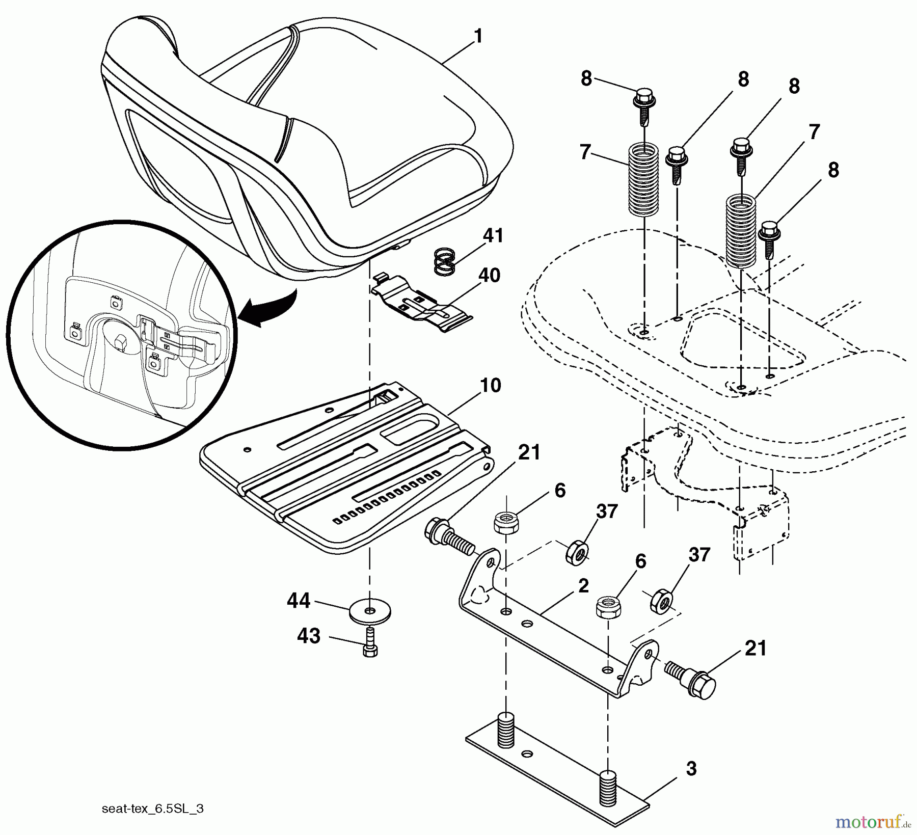  Husqvarna Rasen und Garten Traktoren LGTH 2454 (289580) - Husqvarna Lawn Tractor (2010-03 & After) Seat Assembly