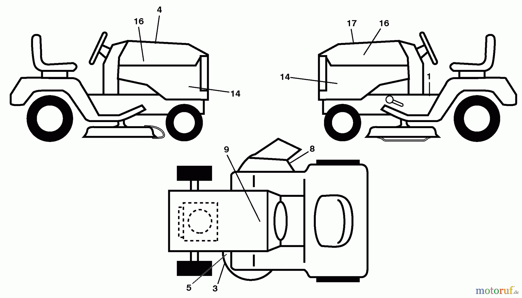  Husqvarna Rasen und Garten Traktoren LGTH 2454 (96043010700) - Husqvarna Lawn Tractor (2010-05 & After) Decals