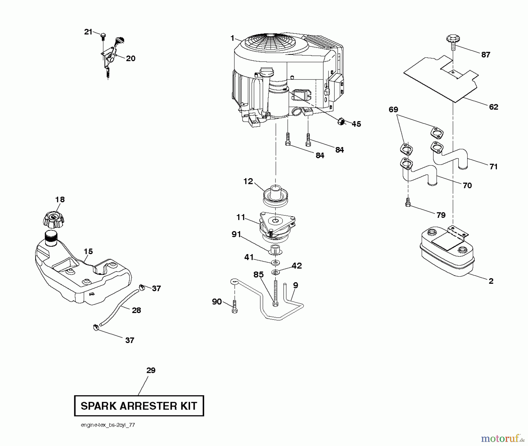  Husqvarna Rasen und Garten Traktoren LGTH 26V54 (96048004400) - Husqvarna Lawn Tractor (2012-08 & After) ENGINE