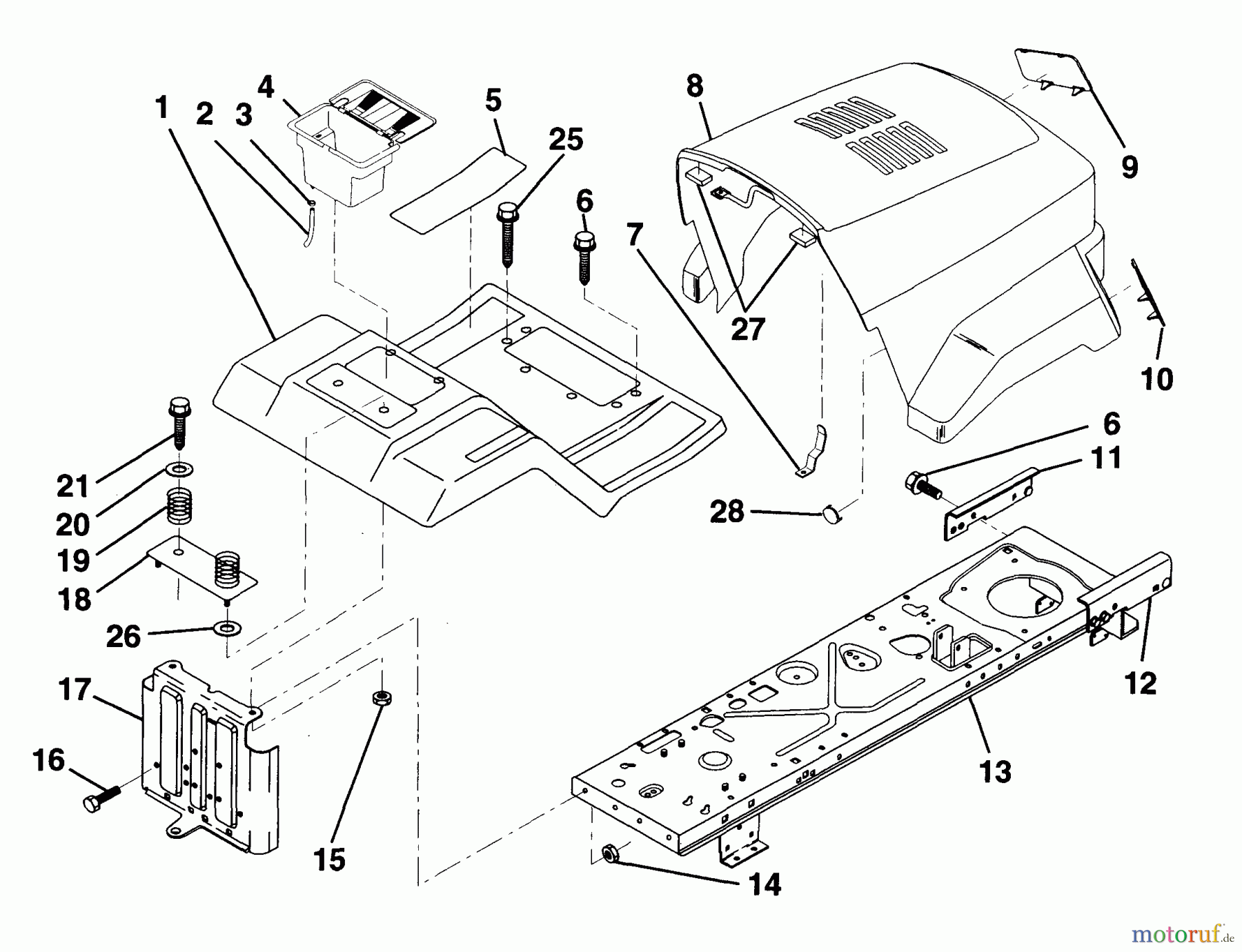  Husqvarna Rasen und Garten Traktoren LR 100 (954000572) - Husqvarna Lawn Tractor (1995-03 to 1995-02) Fender/Chassis