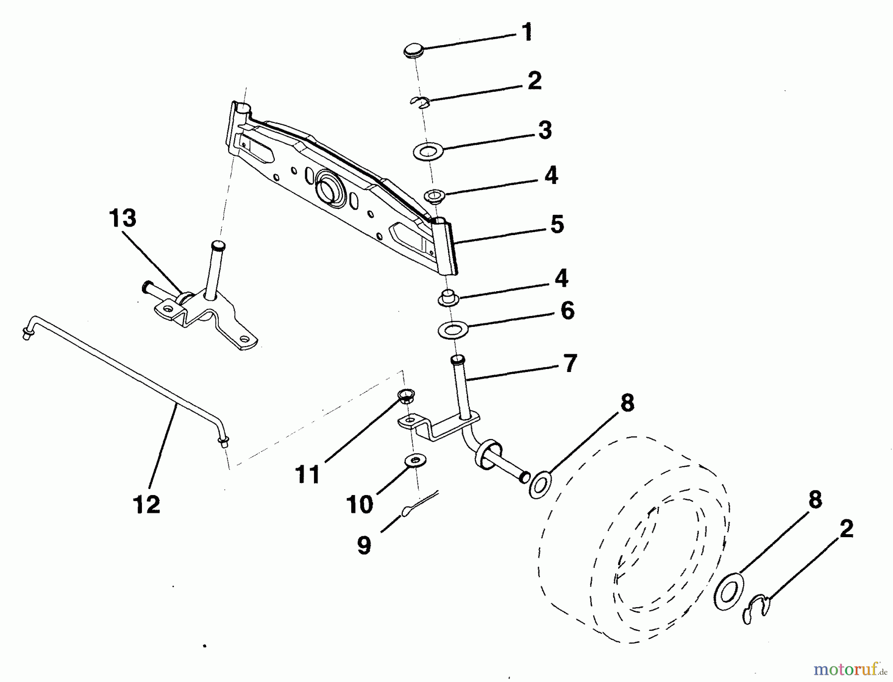 Husqvarna Rasen und Garten Traktoren LR 100 (954000572) - Husqvarna Lawn Tractor (1995-03 to 1995-02) Front Axle Assy.