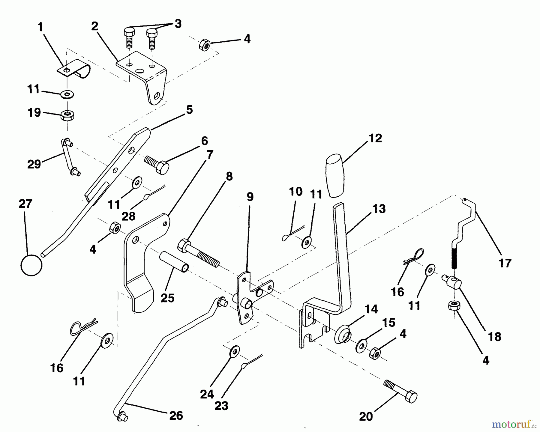  Husqvarna Rasen und Garten Traktoren LR 100 (954000572) - Husqvarna Lawn Tractor (1995-03 to 1995-02) Mower Lift Lever