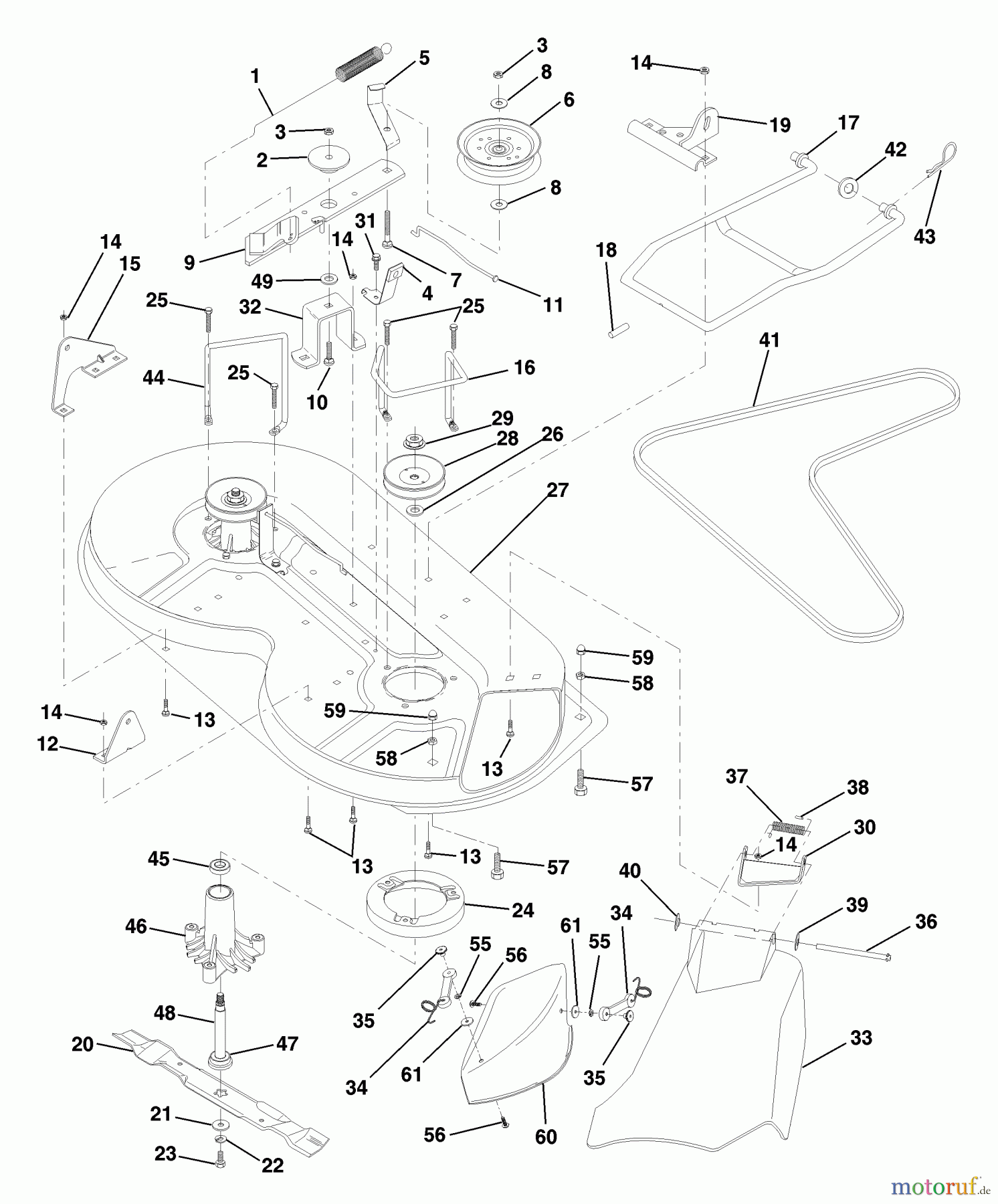  Husqvarna Rasen und Garten Traktoren LR 110 (954001232C) - Husqvarna Lawn Tractor (1995-08 & After) Mower Deck