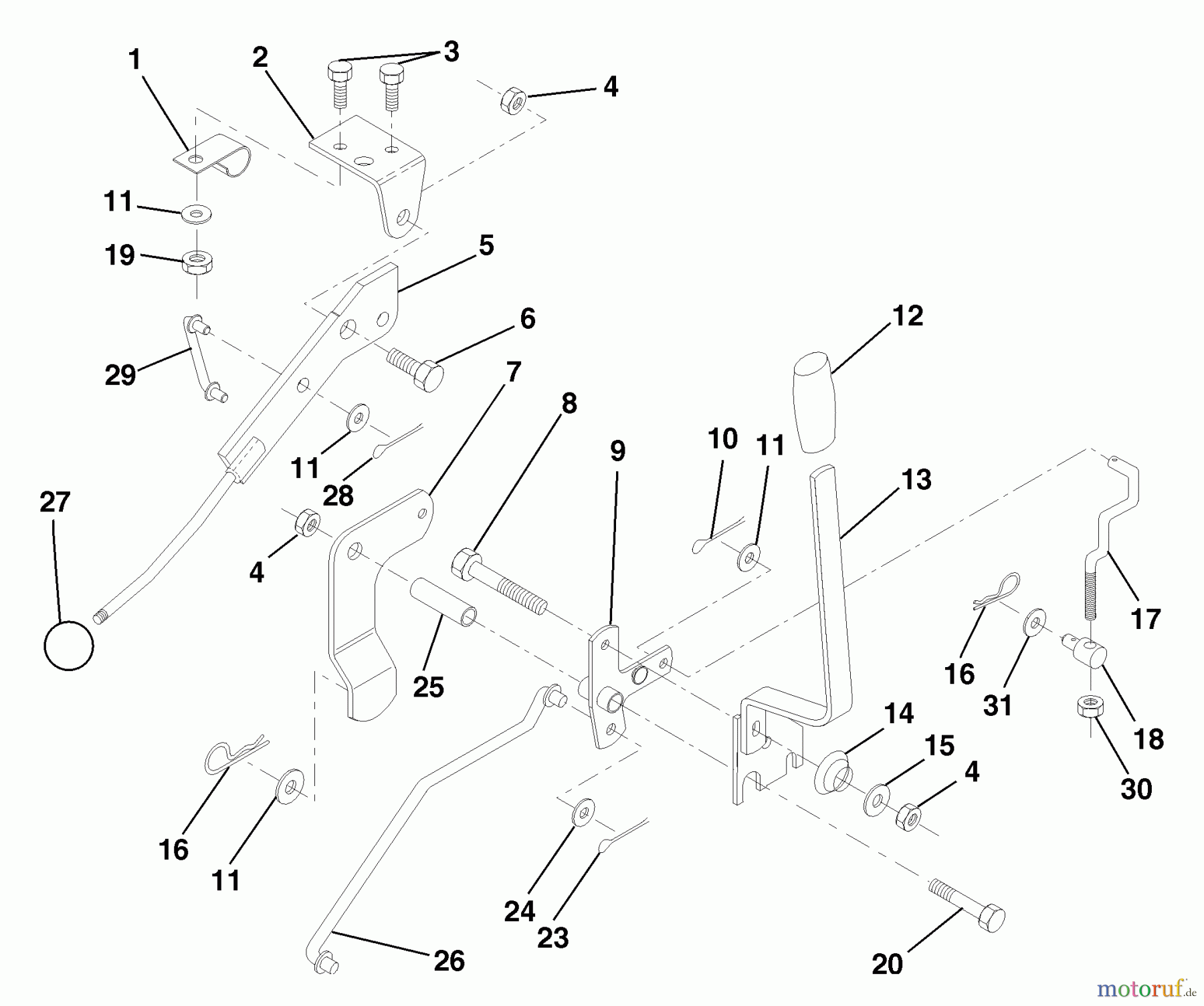 Husqvarna Rasen und Garten Traktoren LR 110 (954001232C) - Husqvarna Lawn Tractor (1995-08 & After) Mower Lift Lever