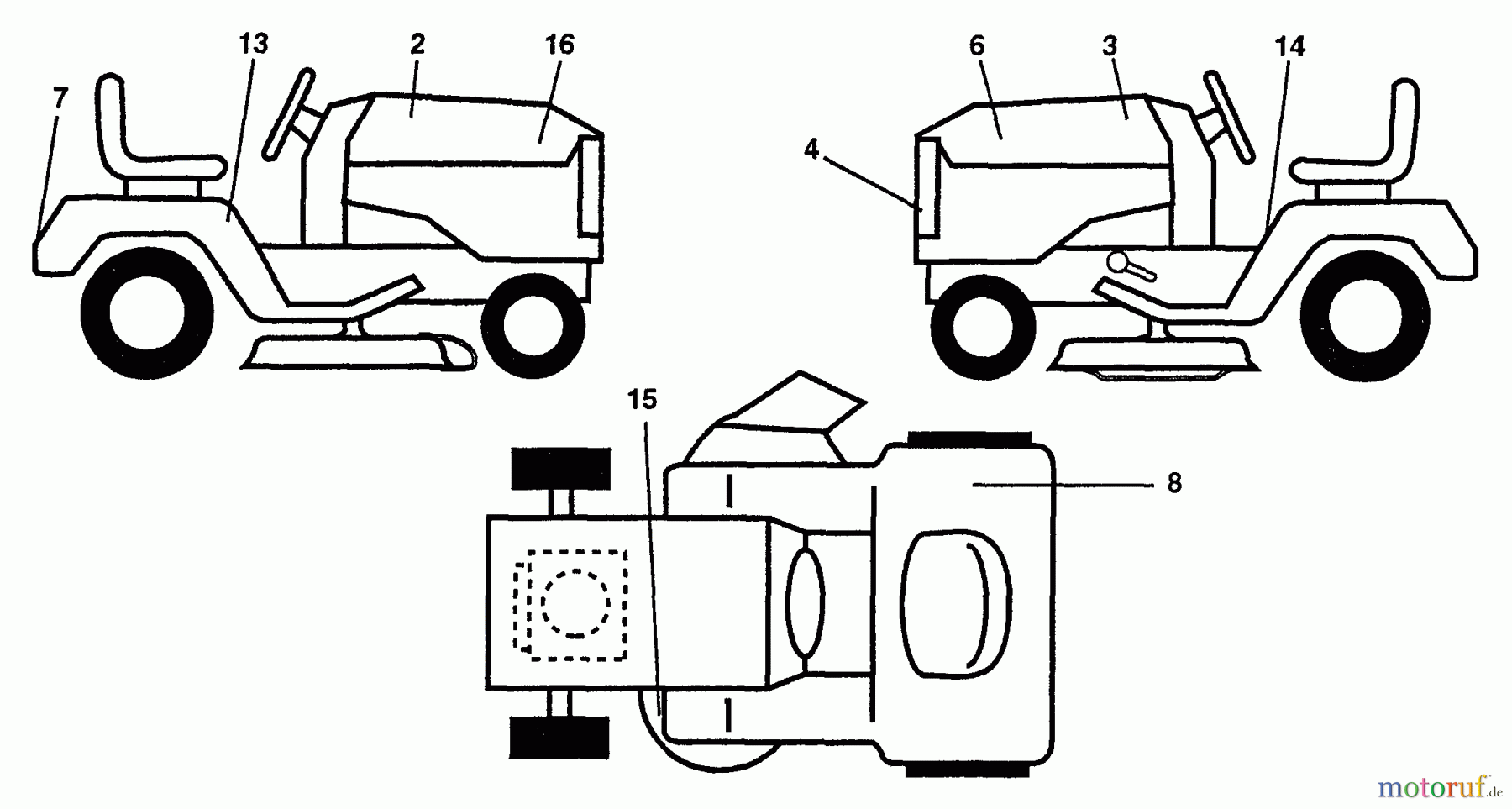  Husqvarna Rasen und Garten Traktoren LR 12 (954000752) (HAR1236A) - Husqvarna Lawn Tractor (1994-05 & After) Decals