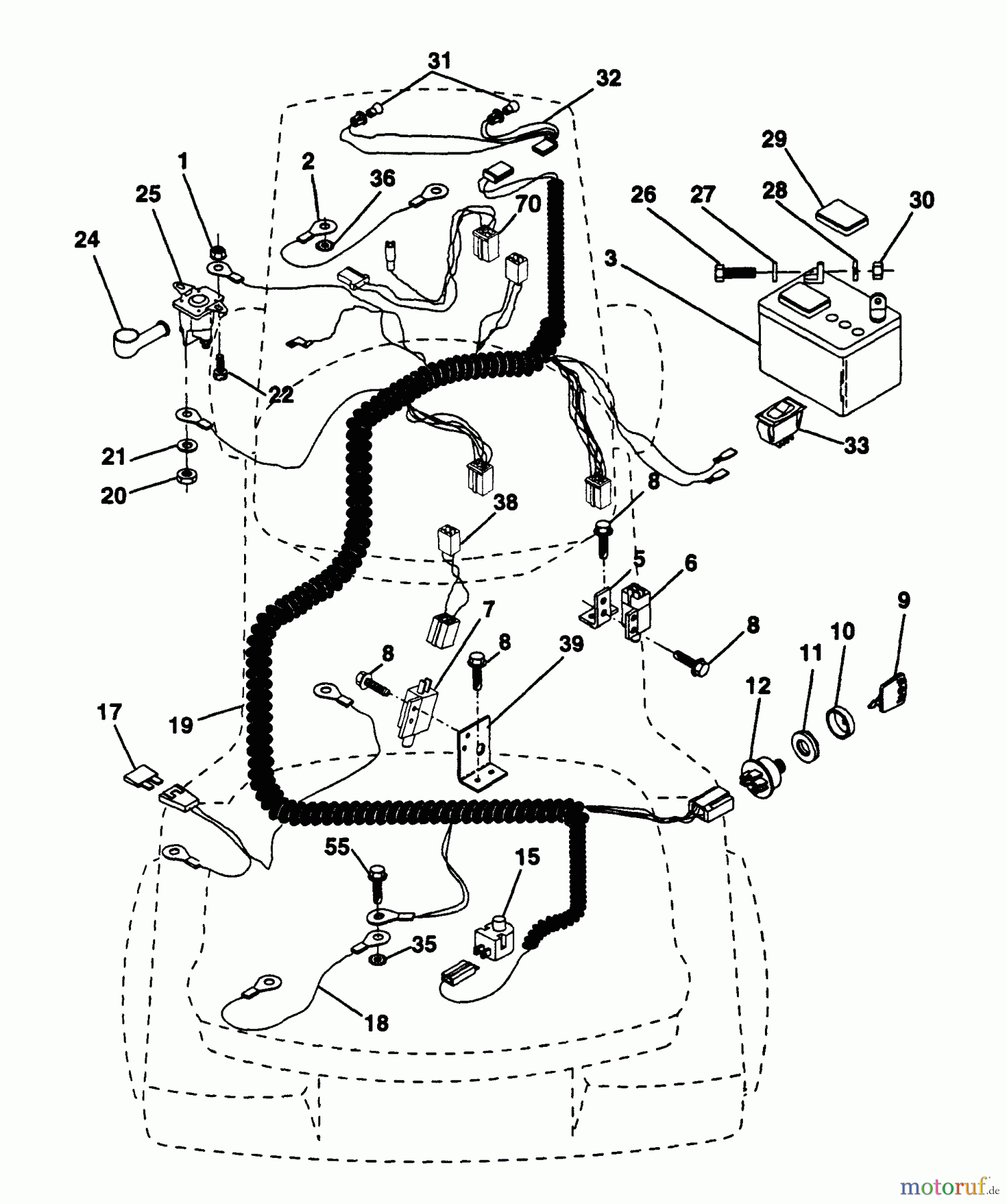 Husqvarna Rasen und Garten Traktoren LR 12 (954000762) (HC12R38A) - Husqvarna Lawn Tractor (1994-01 & After) Electrical