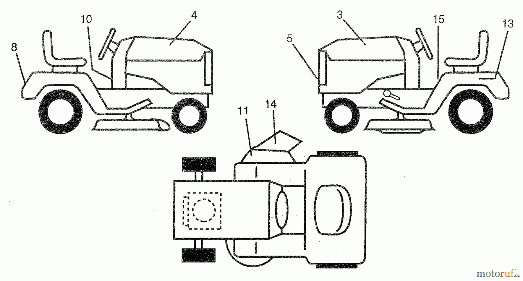  Husqvarna Rasen und Garten Traktoren LR 120 (954000412) (HU1236B) - Husqvarna Lawn Tractor (1992-10 & After) Decals