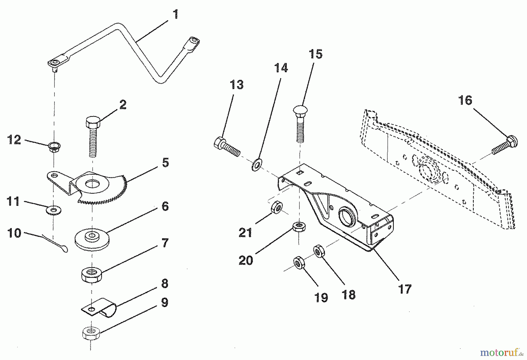  Husqvarna Rasen und Garten Traktoren LR 120 (954000412) (HU1236B) - Husqvarna Lawn Tractor (1992-10 & After) Sector Gear / Axle Support