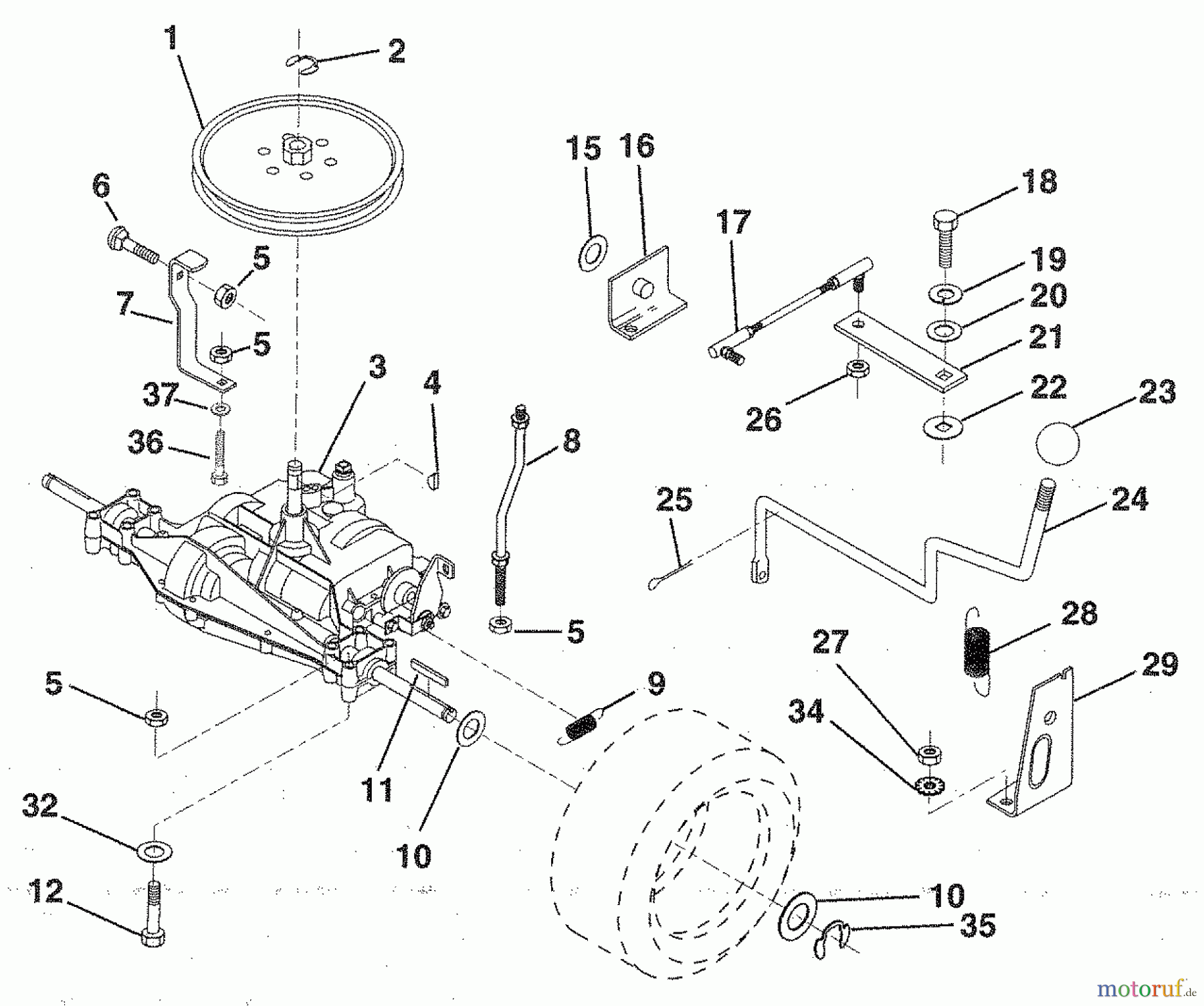  Husqvarna Rasen und Garten Traktoren LR 120 (954000412) (HU1236B) - Husqvarna Lawn Tractor (1992-10 & After) Transxle