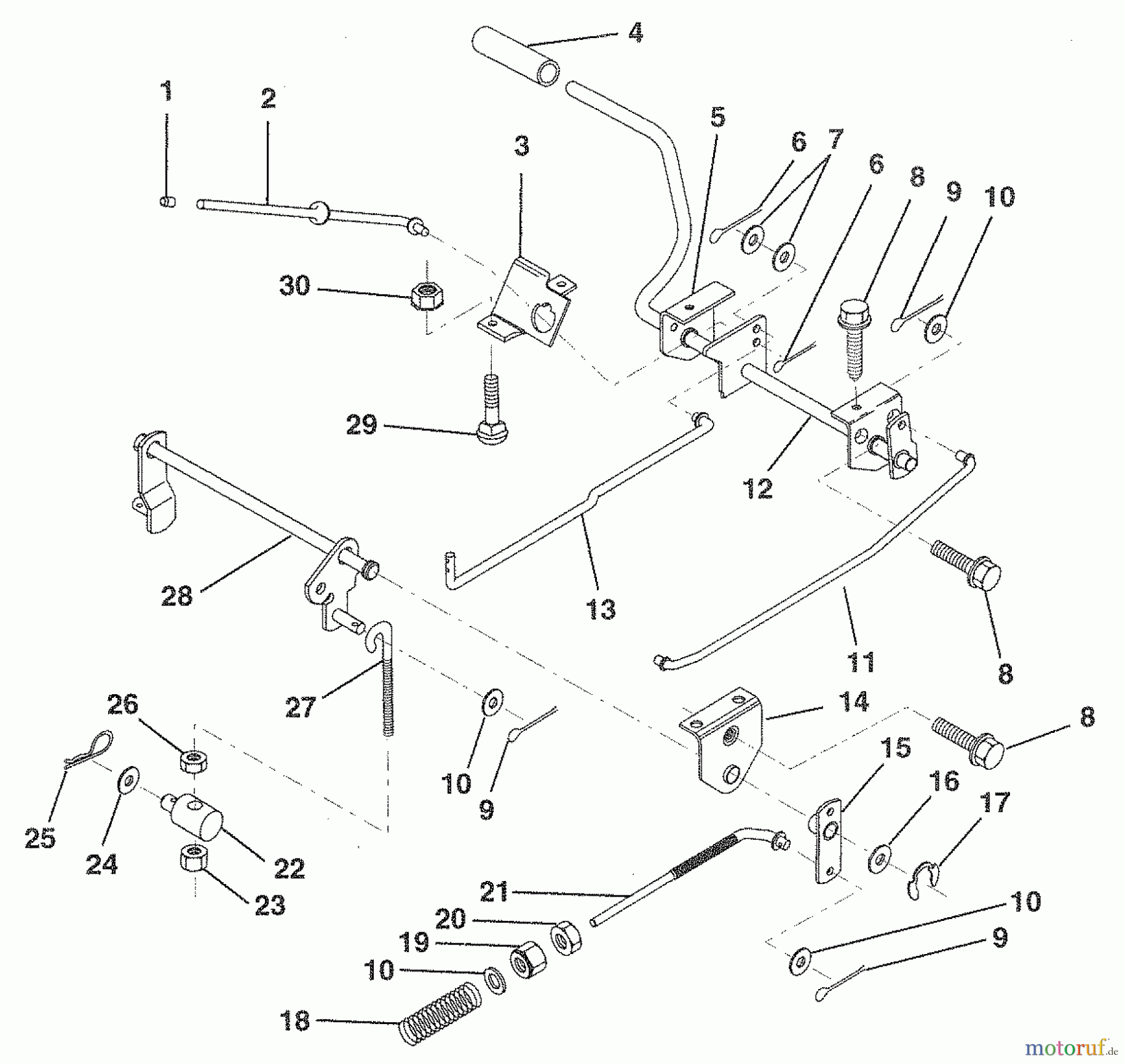  Husqvarna Rasen und Garten Traktoren LR 120 (954000582) (HU1236C) - Husqvarna Lawn Tractor (1993-01 & After) Brake / Rear Mower Lift Assembly