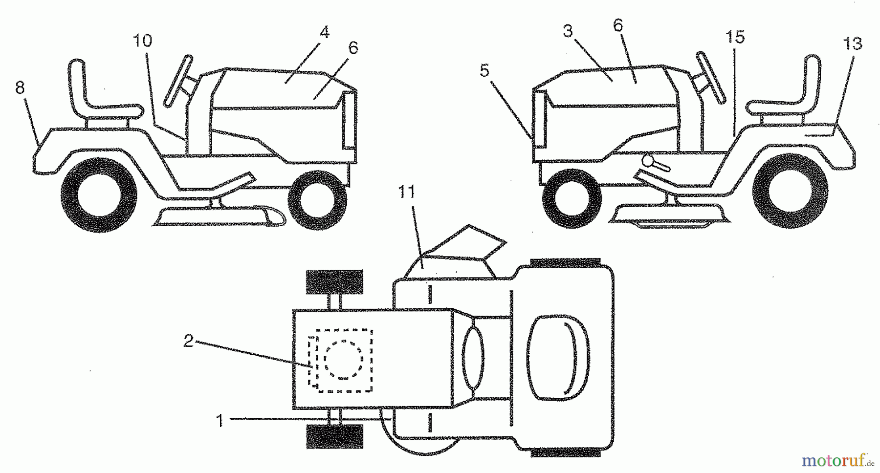  Husqvarna Rasen und Garten Traktoren LR 120 (954000582) (HU1236C) - Husqvarna Lawn Tractor (1993-01 & After) Decals