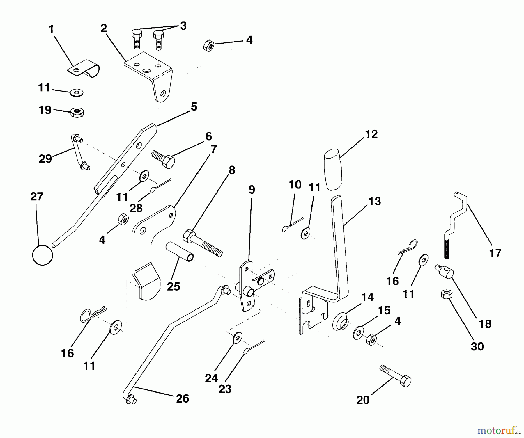  Husqvarna Rasen und Garten Traktoren LR 120 (954000602) (HN1236A) - Husqvarna Lawn Tractor (1993-10 & After) Mower Lift Lever