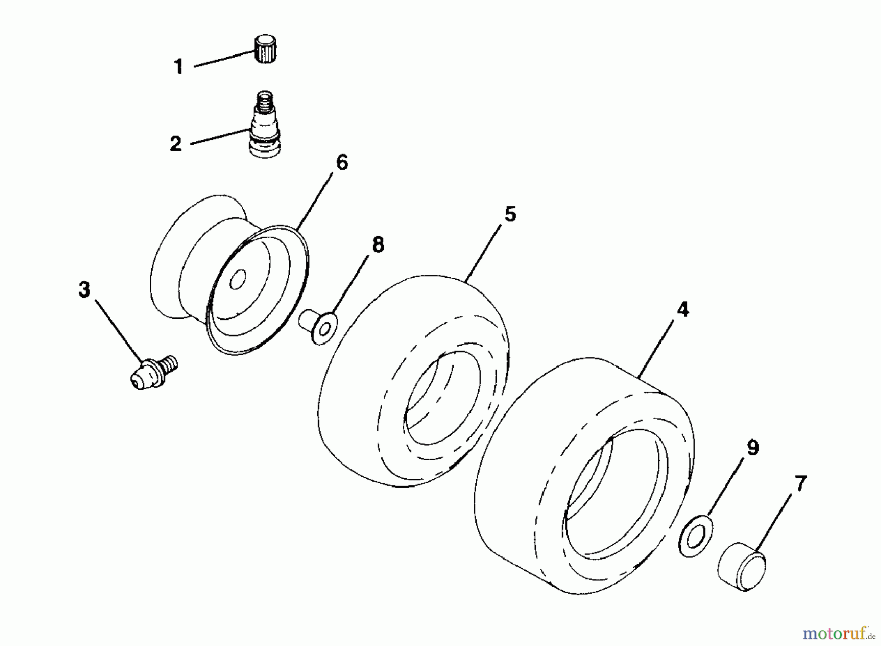  Husqvarna Rasen und Garten Traktoren LR 120 (954000602) (HN1236A) - Husqvarna Lawn Tractor (1993-10 & After) Wheels & Tires