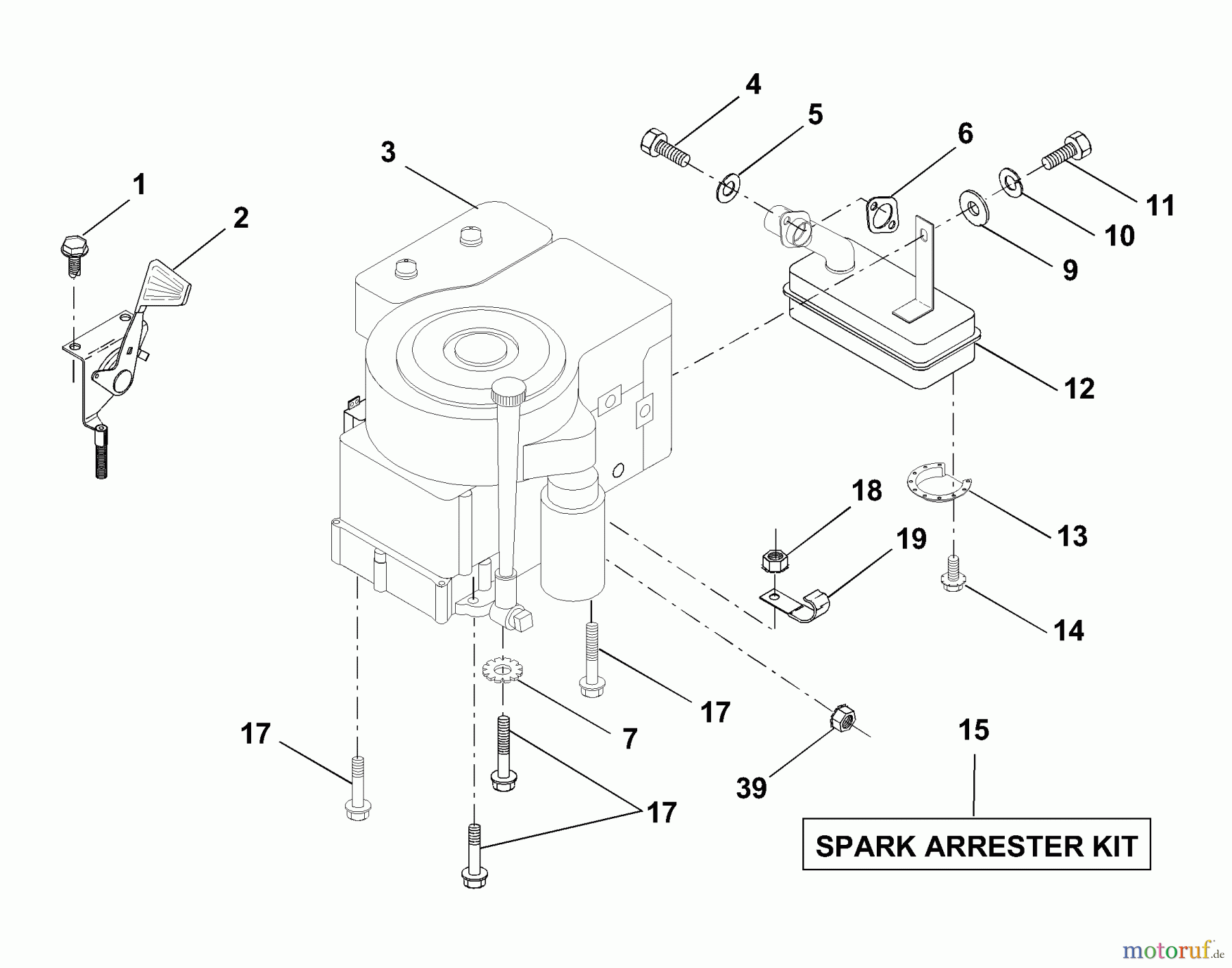  Husqvarna Rasen und Garten Traktoren LR 120 (954001242B) - Husqvarna Lawn Tractor (1995-02 & After) Engine