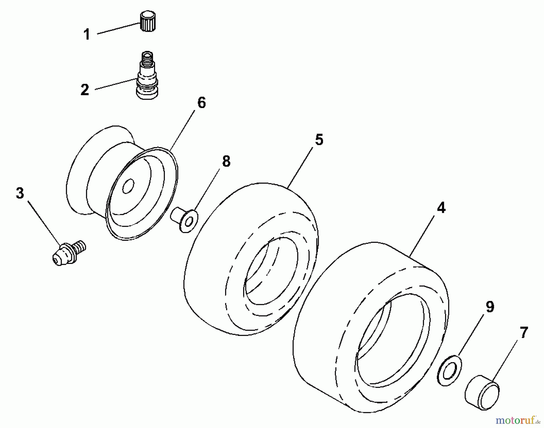  Husqvarna Rasen und Garten Traktoren LR 120 (954830051A) - Husqvarna Lawn Tractor (1995-08 & After) Wheels & Tires