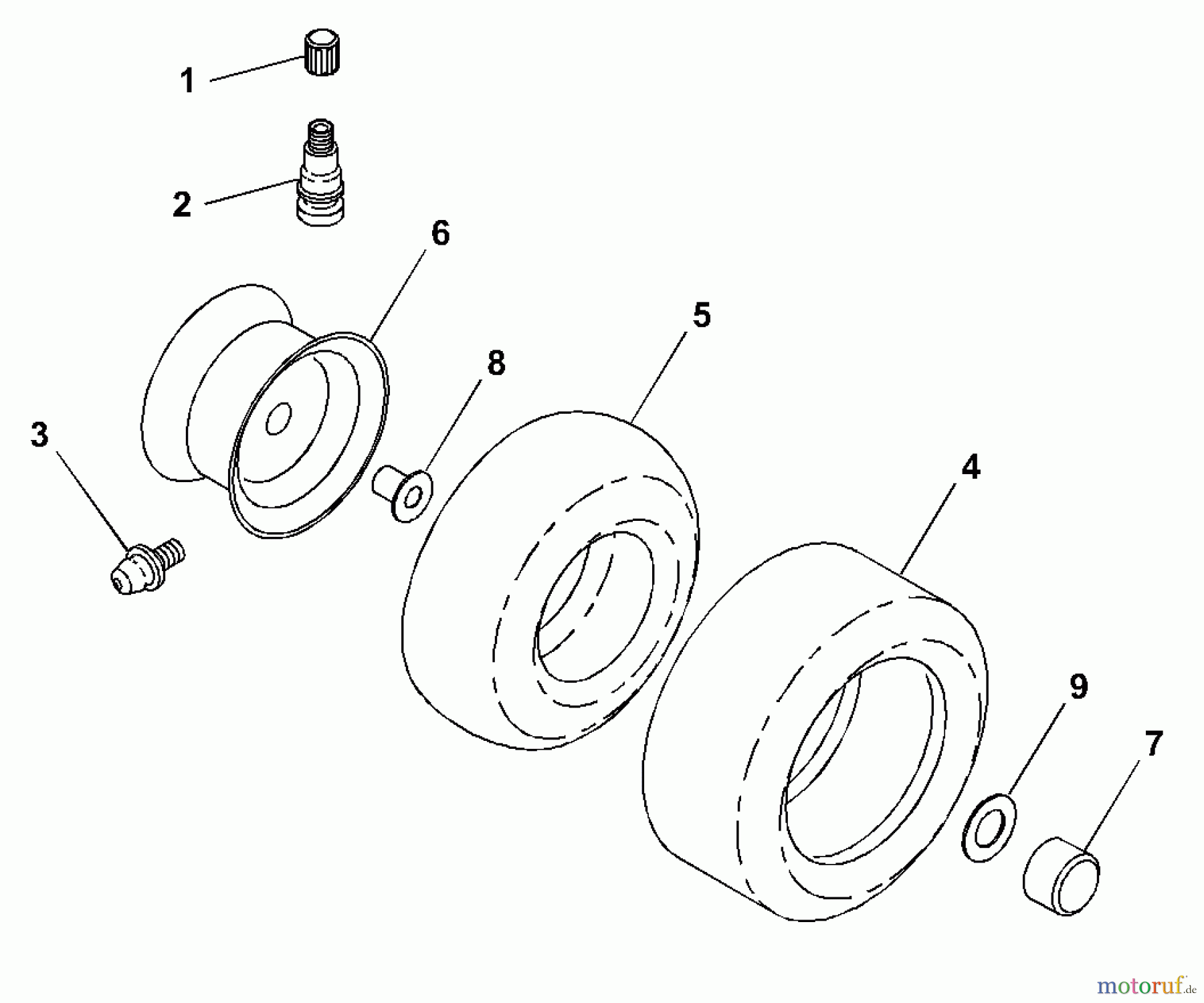  Husqvarna Rasen und Garten Traktoren LR 120 (954830051B) - Husqvarna Lawn Tractor (1996-05 & After) Wheels & Tires