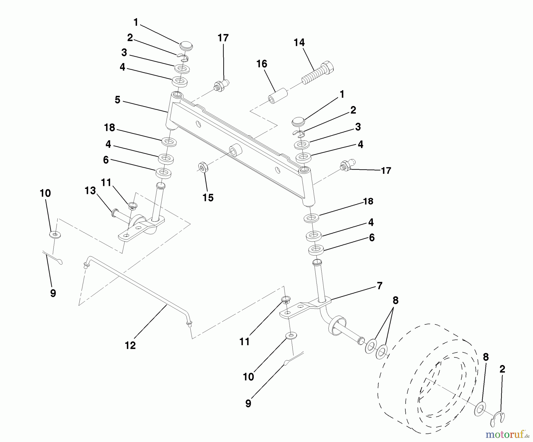  Husqvarna Rasen und Garten Traktoren LR 121 (954140001B) - Husqvarna Lawn Tractor (1997-12 & After) Front Axle