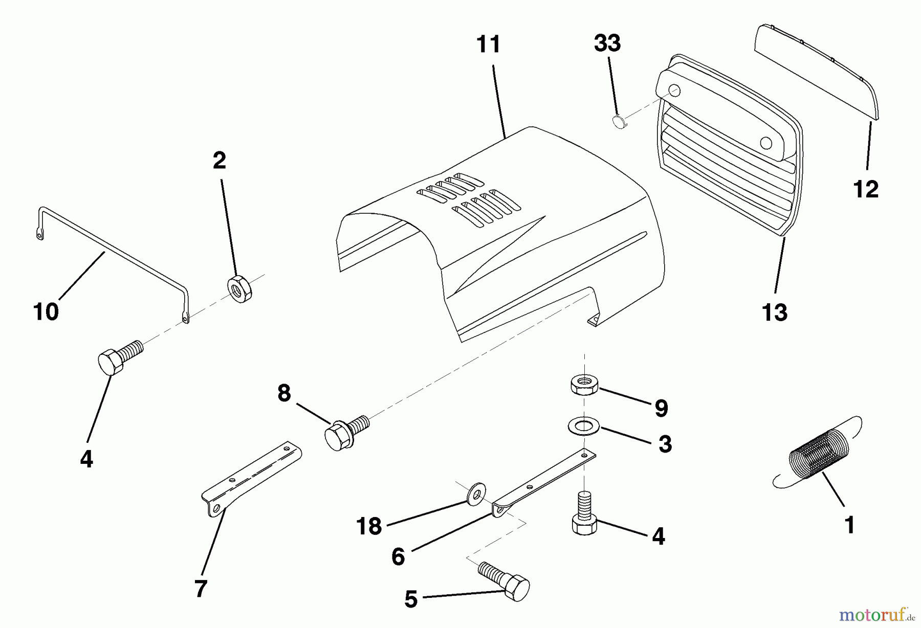  Husqvarna Rasen und Garten Traktoren LR 121 (954140001B) - Husqvarna Lawn Tractor (1997-12 & After) Hood