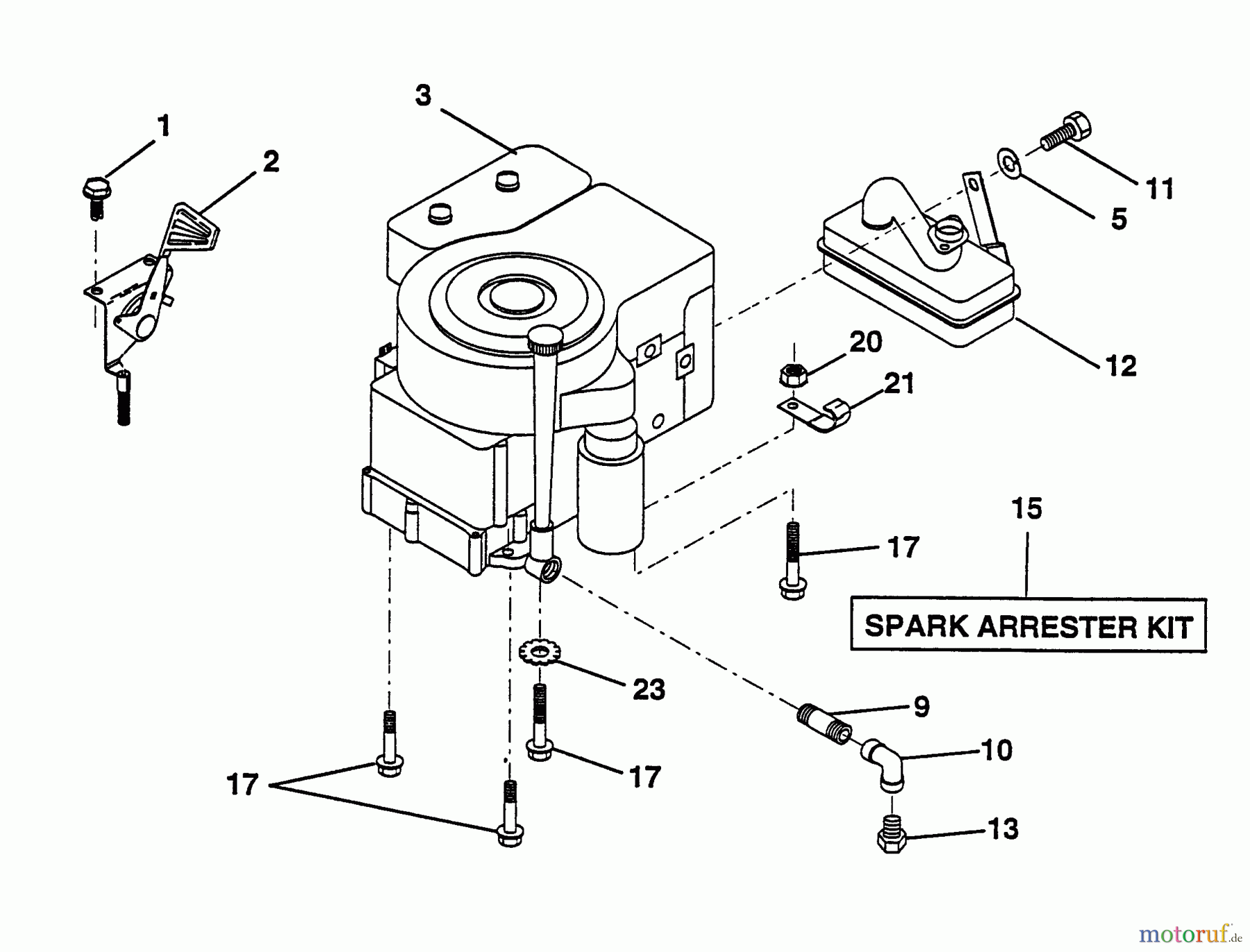  Husqvarna Rasen und Garten Traktoren LRH 125 (954000622) (HN125HR38B) - Husqvarna Lawn Tractor (1994-01 & After) Engine