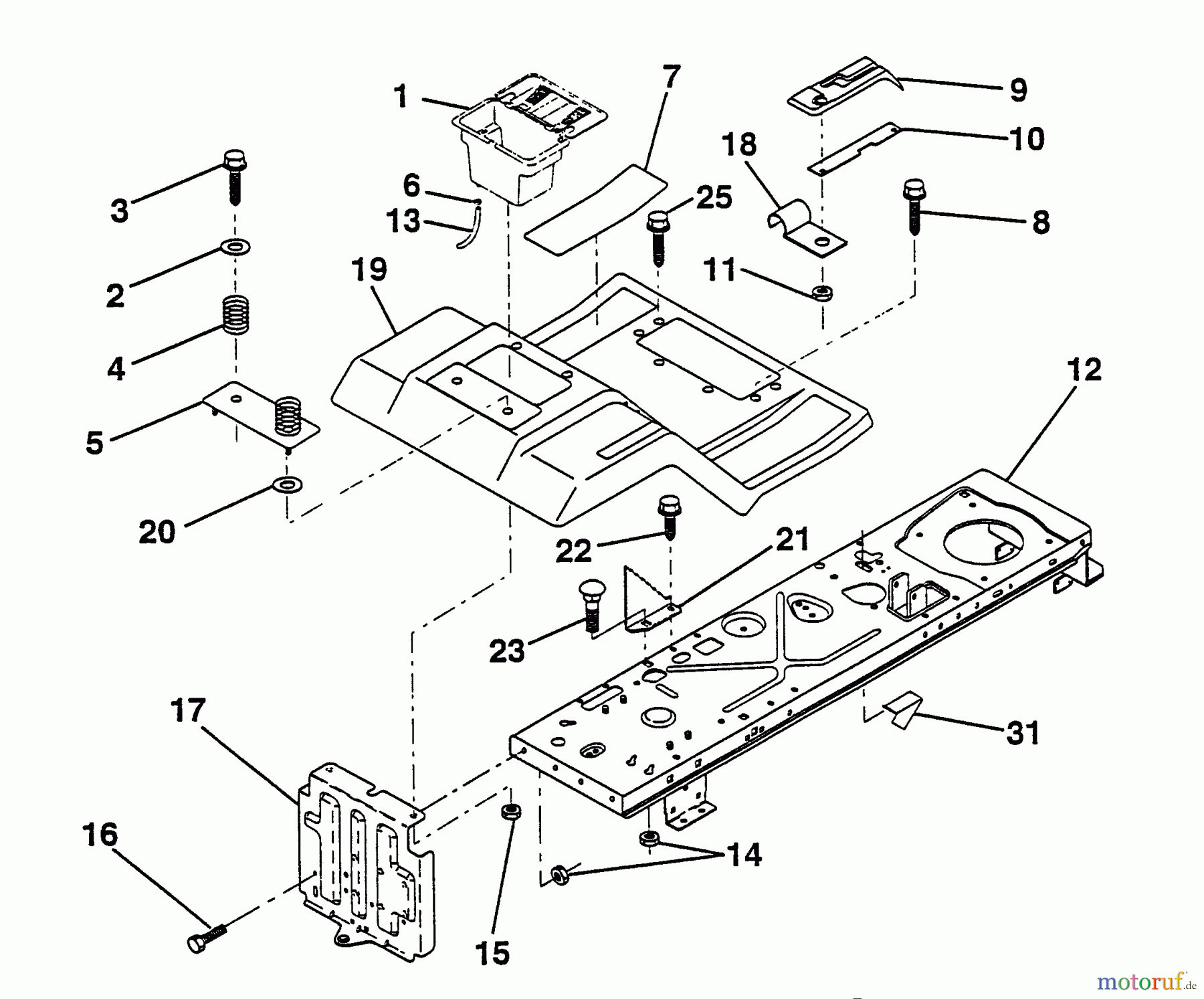  Husqvarna Rasen und Garten Traktoren LRH 125 (954000622) (HN125HR38B) - Husqvarna Lawn Tractor (1994-01 & After) Fender/Chassis