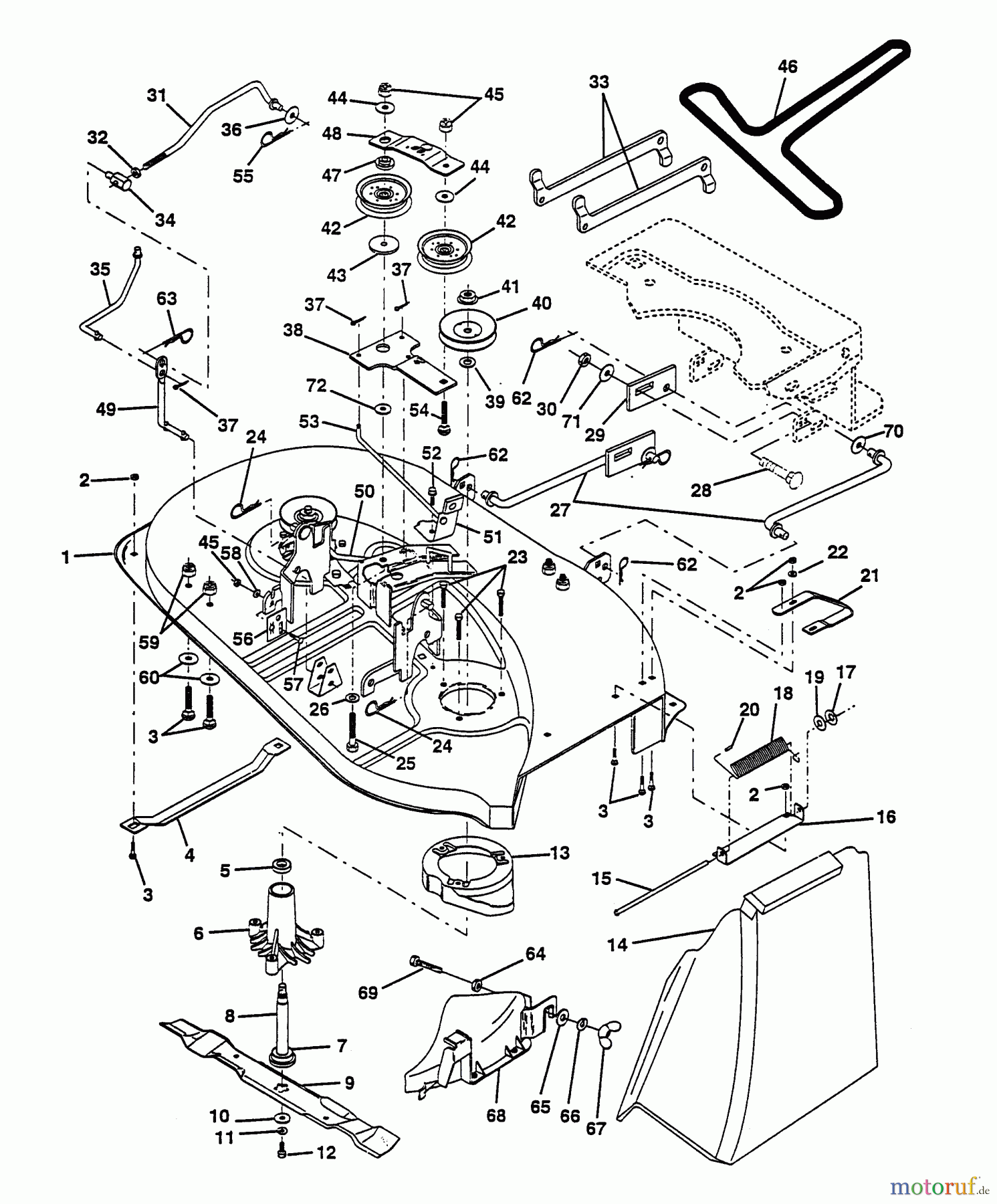  Husqvarna Rasen und Garten Traktoren LRH 125 (954000622) (HN125HR38B) - Husqvarna Lawn Tractor (1994-01 & After) Mower Deck