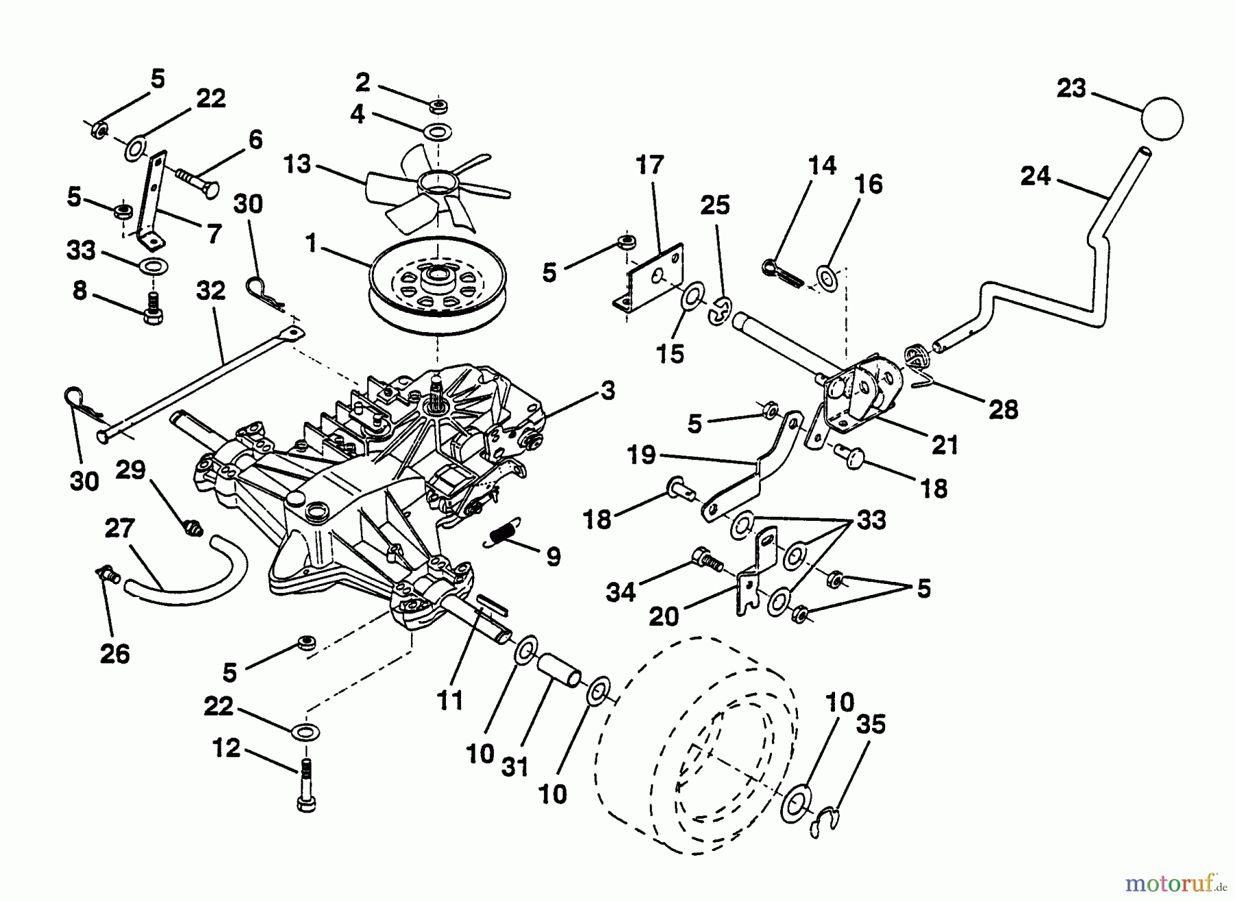  Husqvarna Rasen und Garten Traktoren LRH 125 (954000622) (HN125HR38B) - Husqvarna Lawn Tractor (1994-01 & After) Transaxle