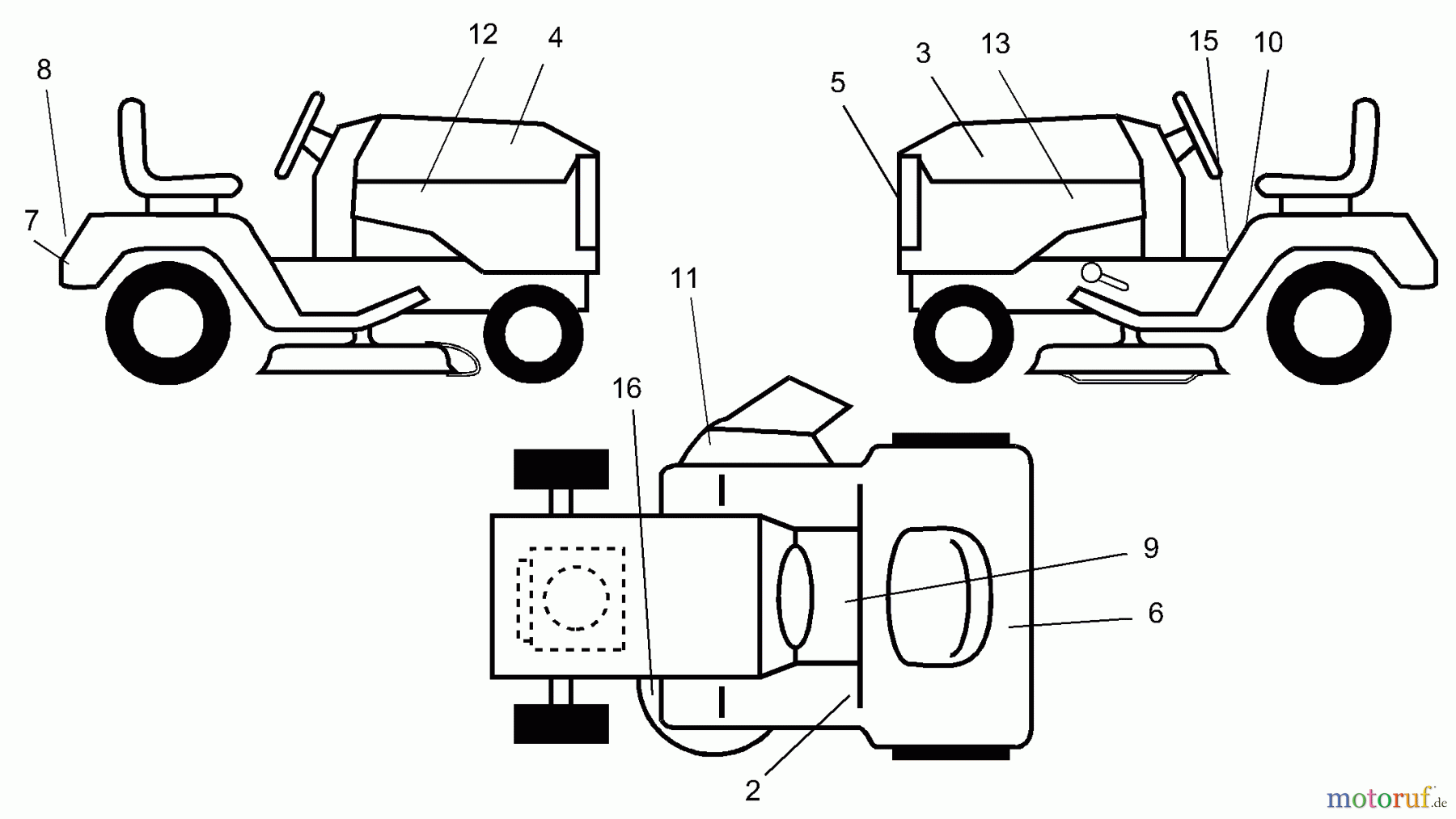  Husqvarna Rasen und Garten Traktoren LRH 125 (954001222A) - Husqvarna Lawn Tractor (1994-07 & After) Decals