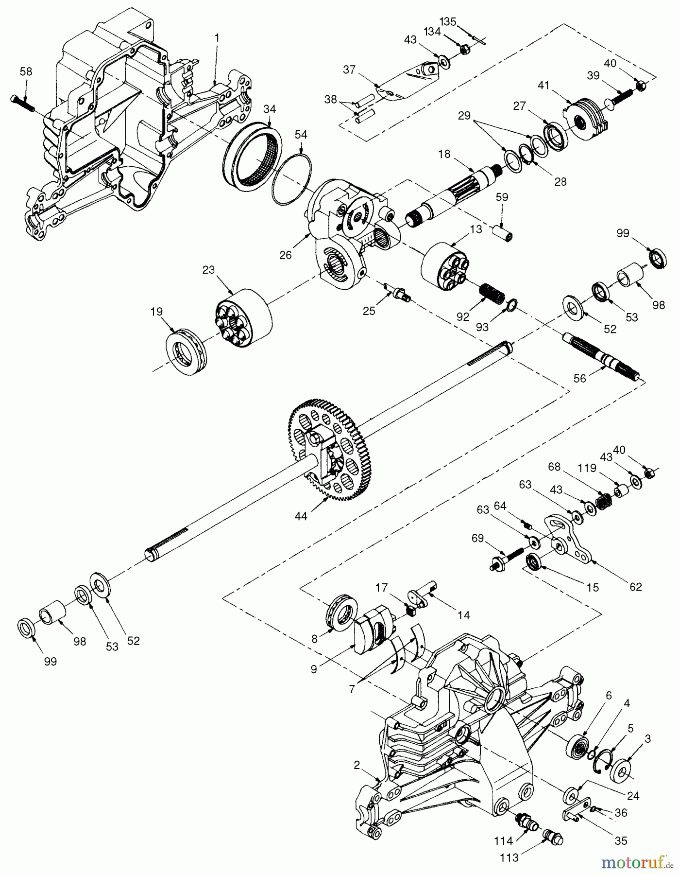  Husqvarna Rasen und Garten Traktoren LRH 125 (954001222C) - Husqvarna Lawn Tractor (1995-03 & After) Transaxle Hydrogear